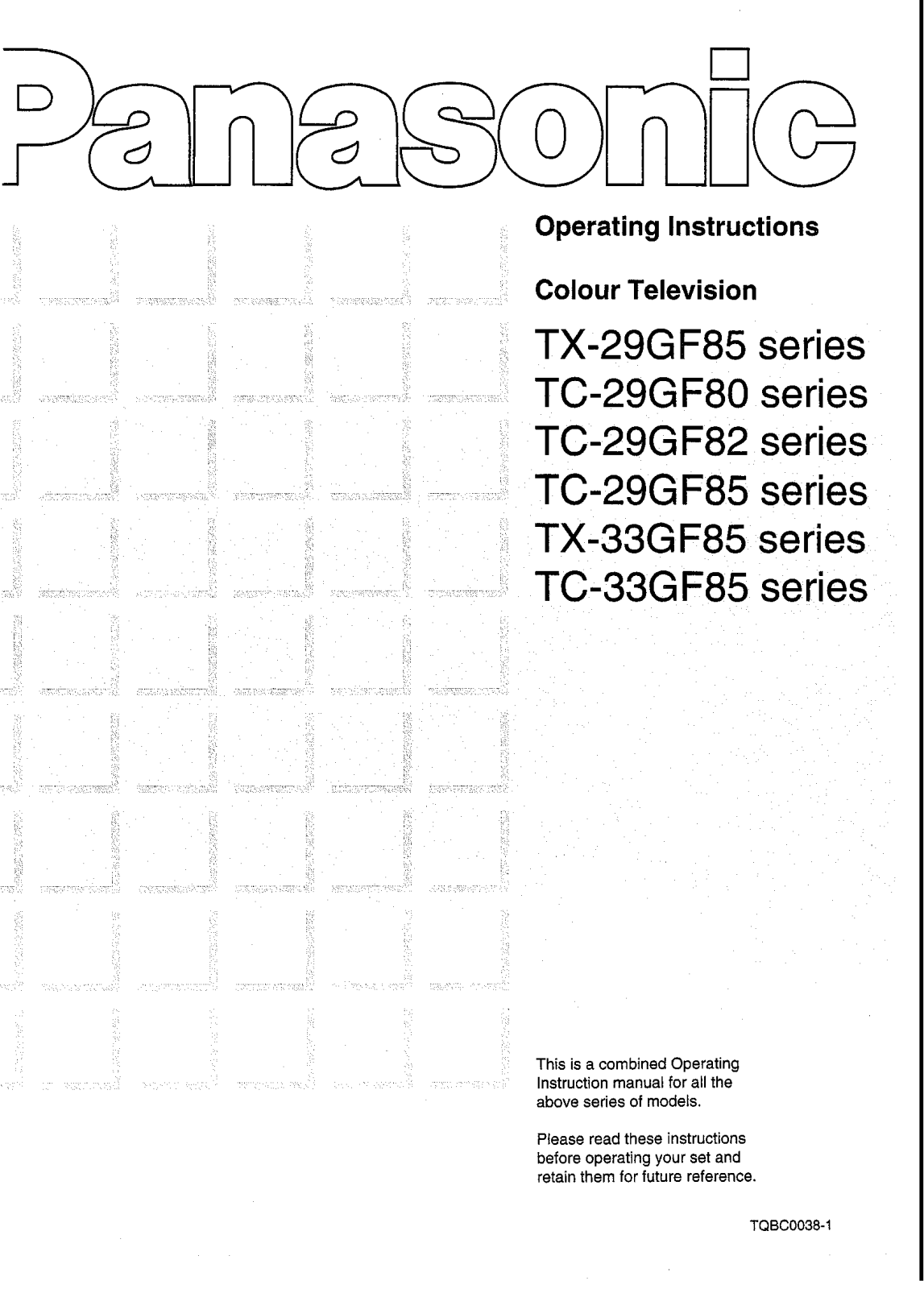 Panasonic TC-29GF82, TX-33GF85, TC-29GF80, TC-29GF85, TC-33GF85 User Manual