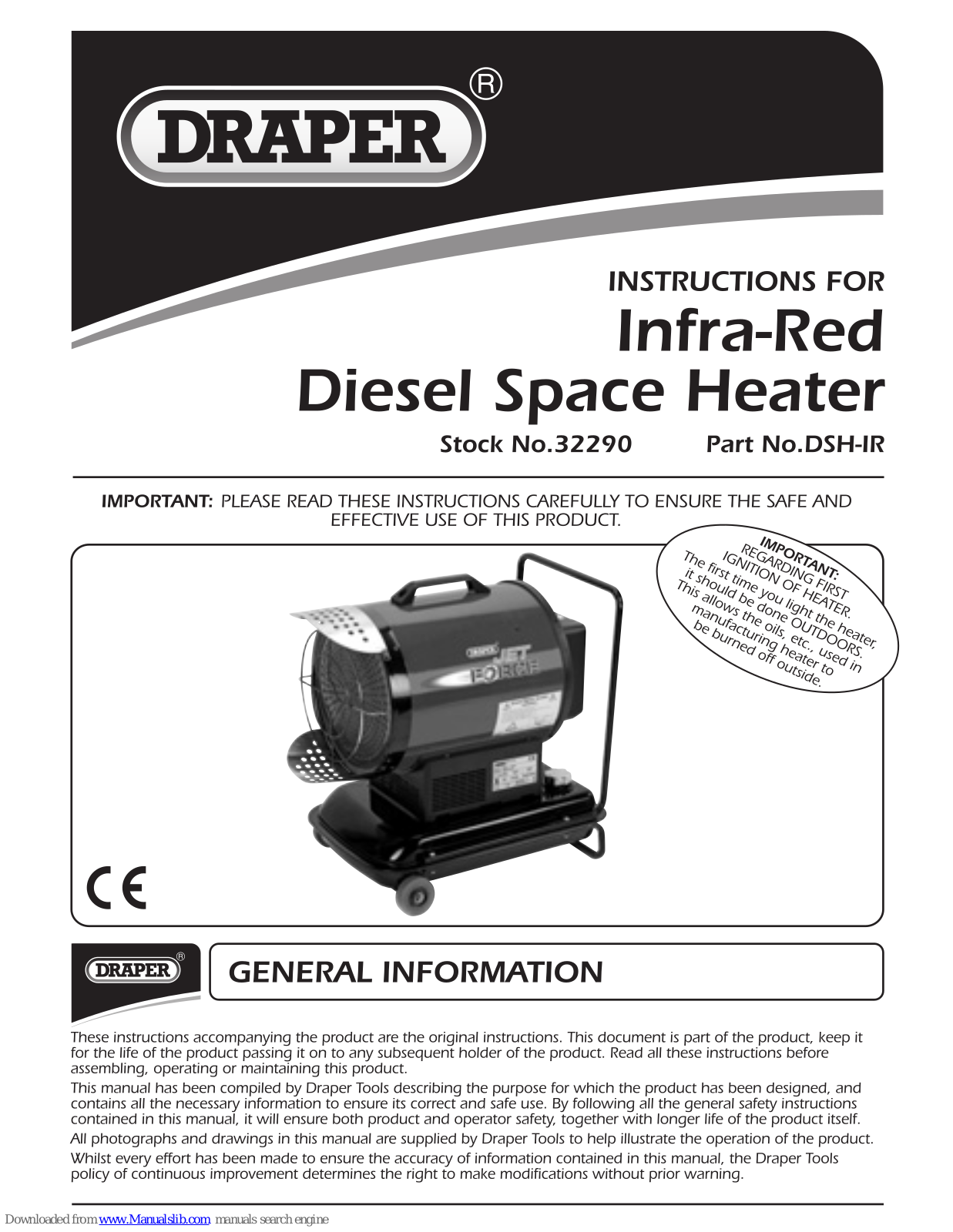 Draper DSH-IR Instructions For - ManualMachine.com
