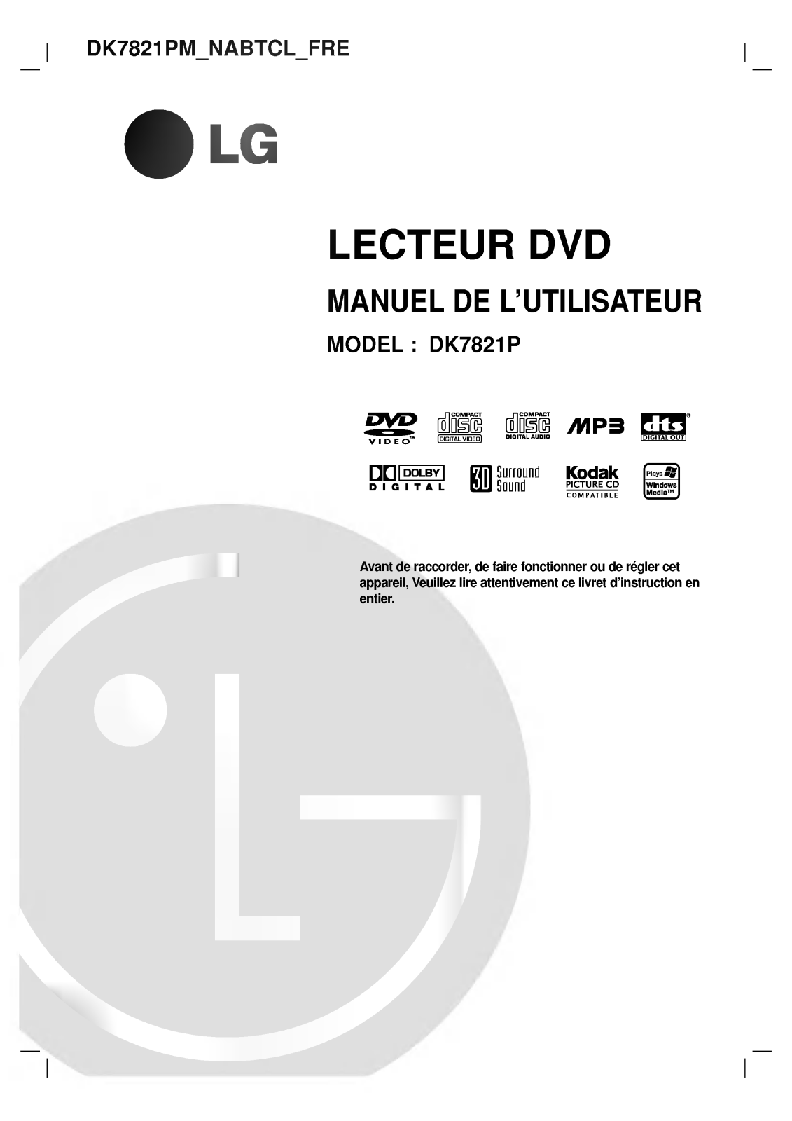 LG DK7821PM Owner’s Manual