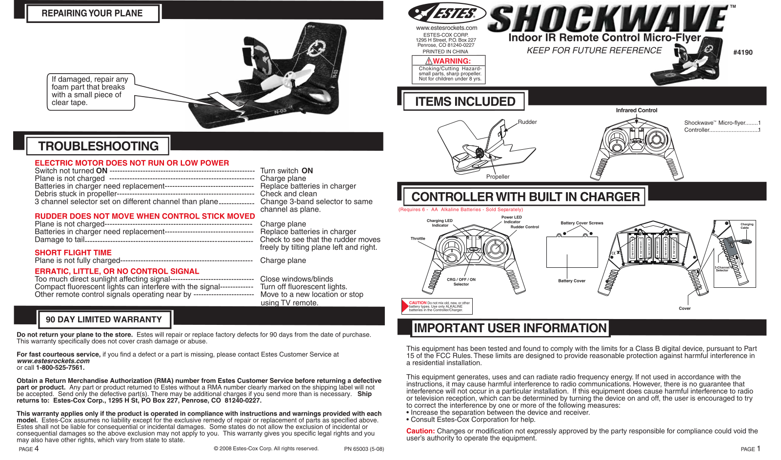 ESTES Shockwave User Manual