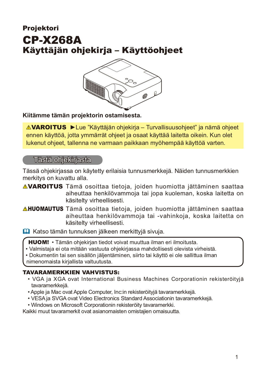 Hitachi CP-X268AWF User Manual