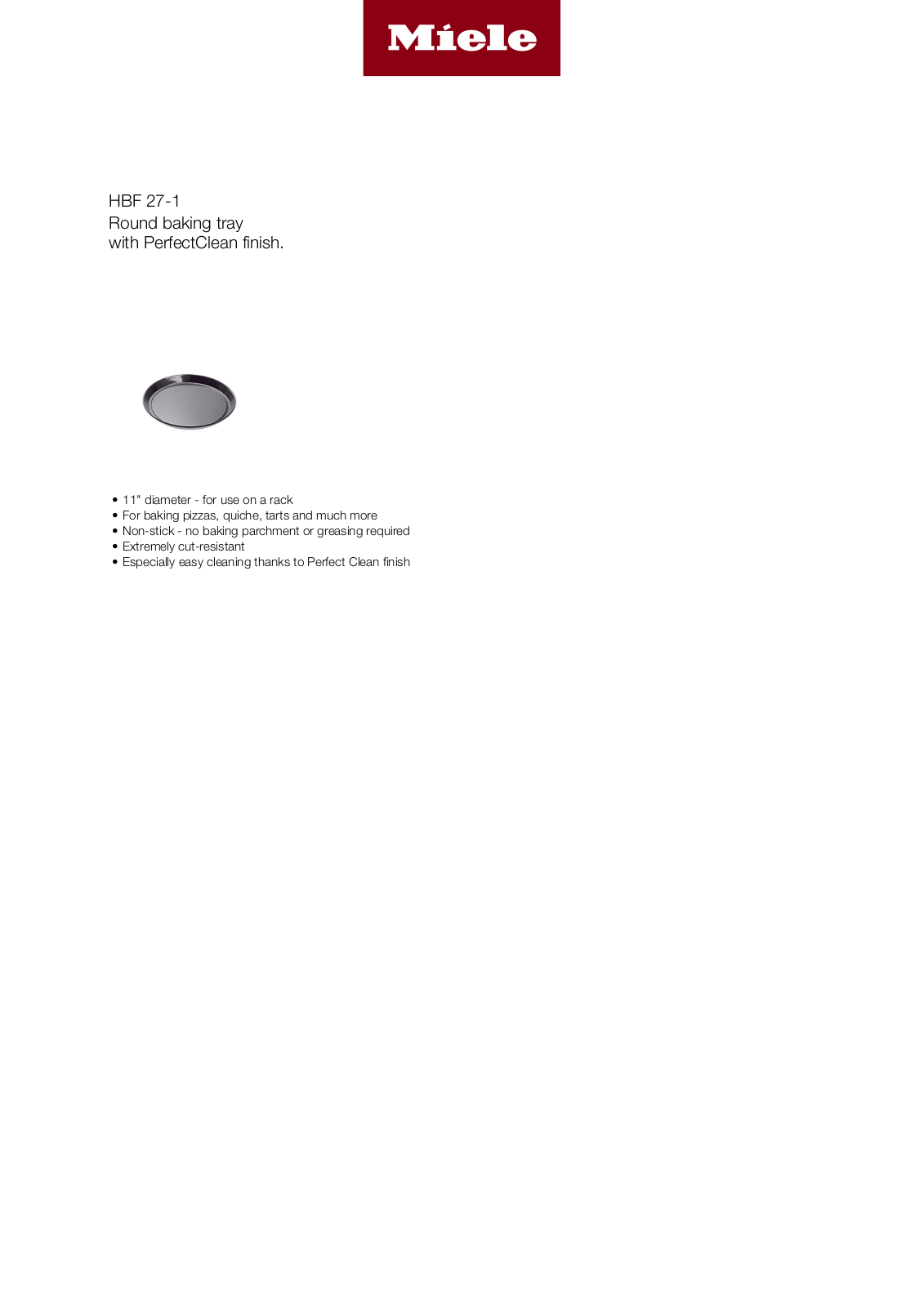 Miele HBF 27-1 Product Sheet