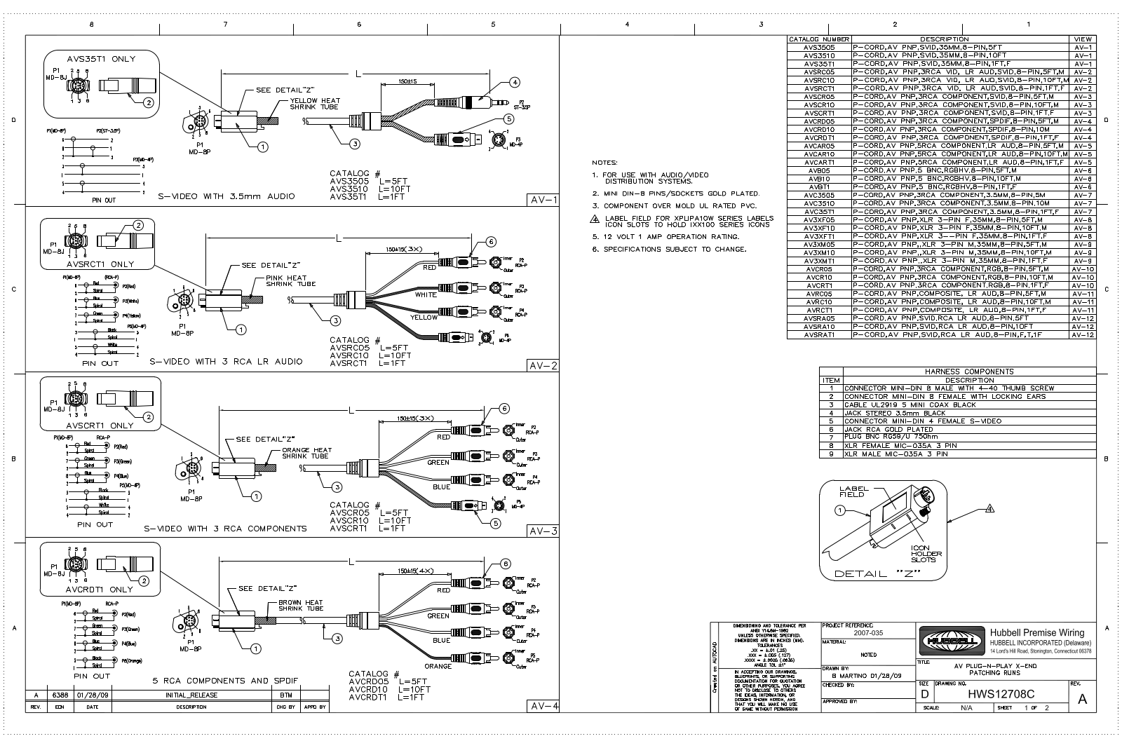 Hubbell AV153510 Reference Drawing