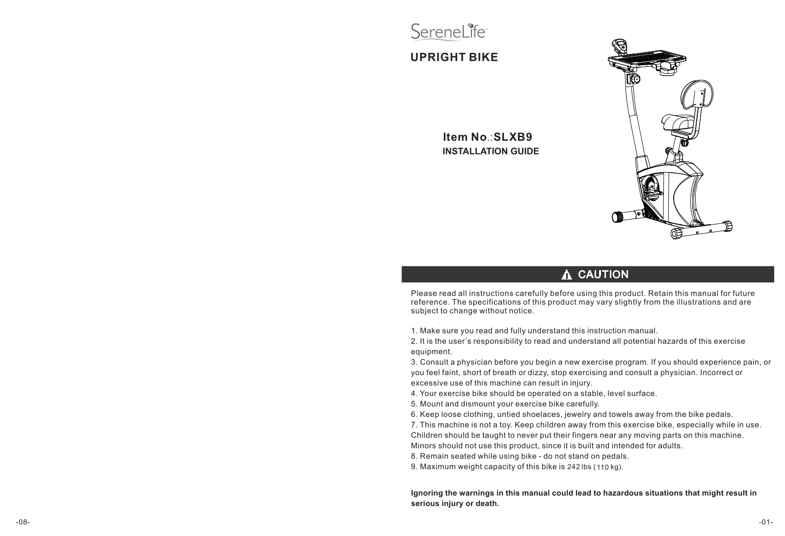 Serenelife SLXB9 User Manual