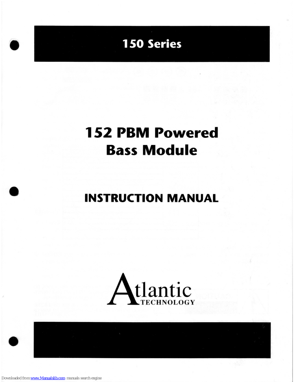 Atlantic Technology 152 PBM Instruction Manual