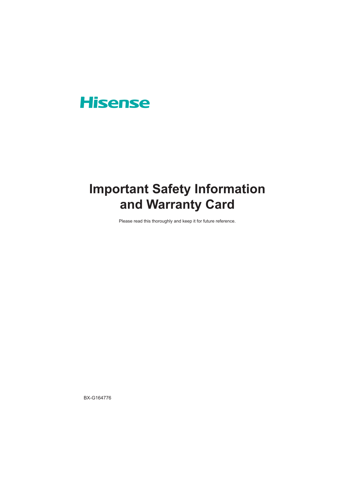 Hisense Electric LCDF0133 User Manual