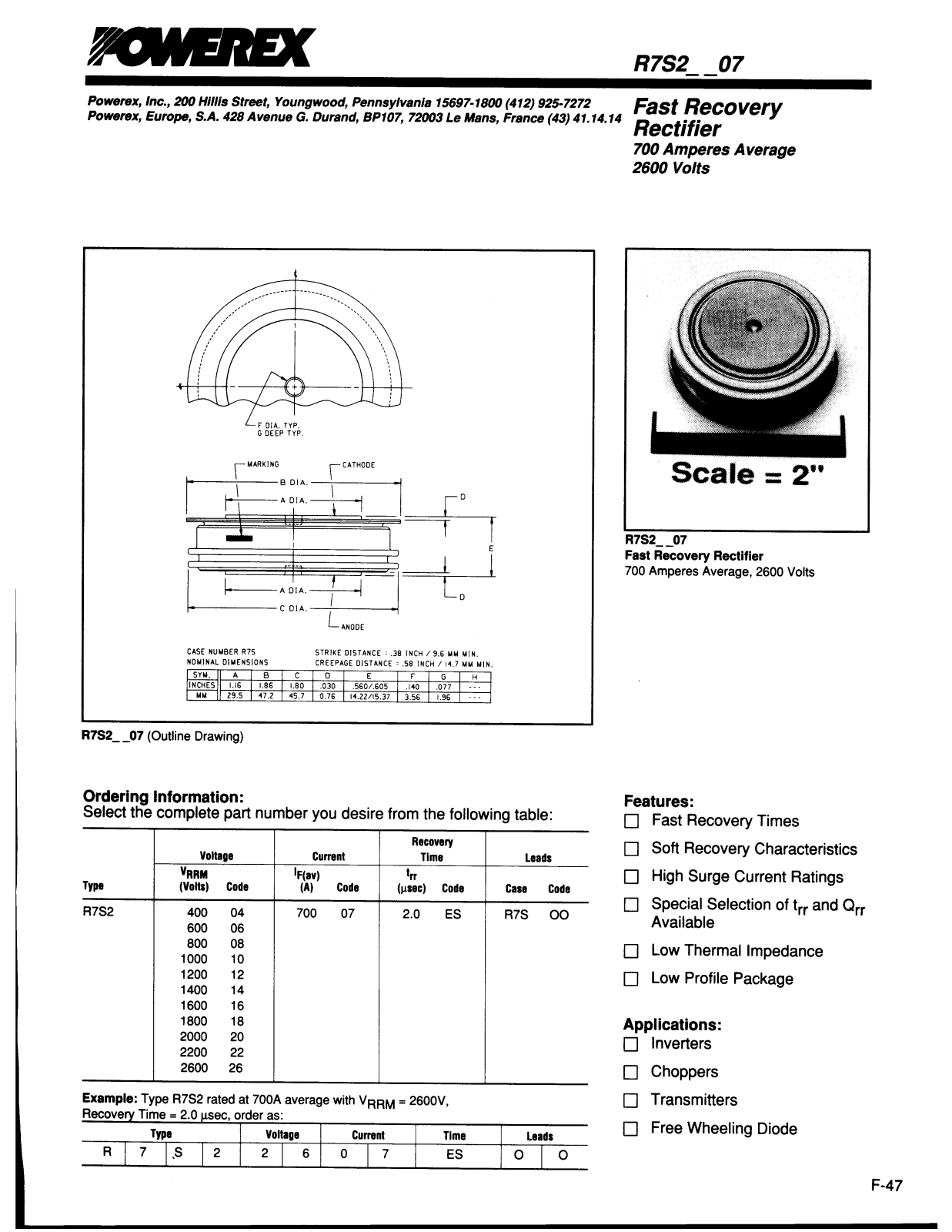 Powerex R7S2__07 Data Sheet