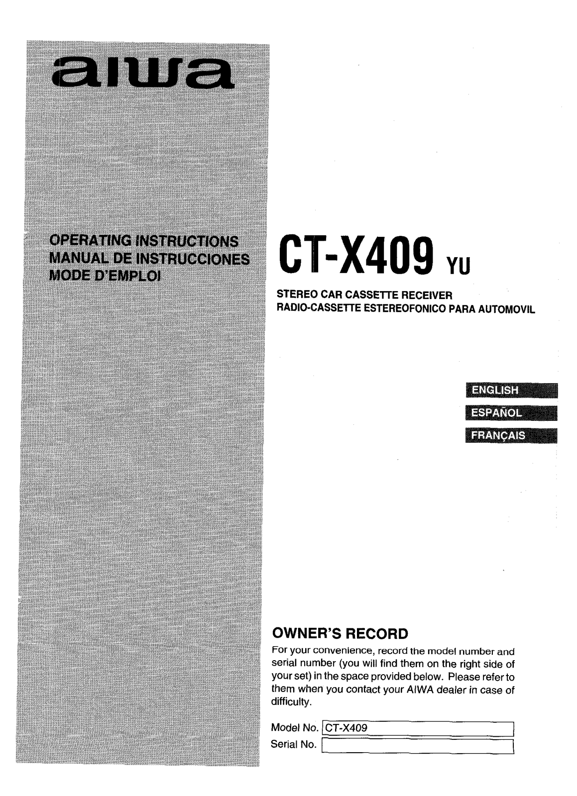 Sony CTX409yu Operating Manual - ManualMachine.com