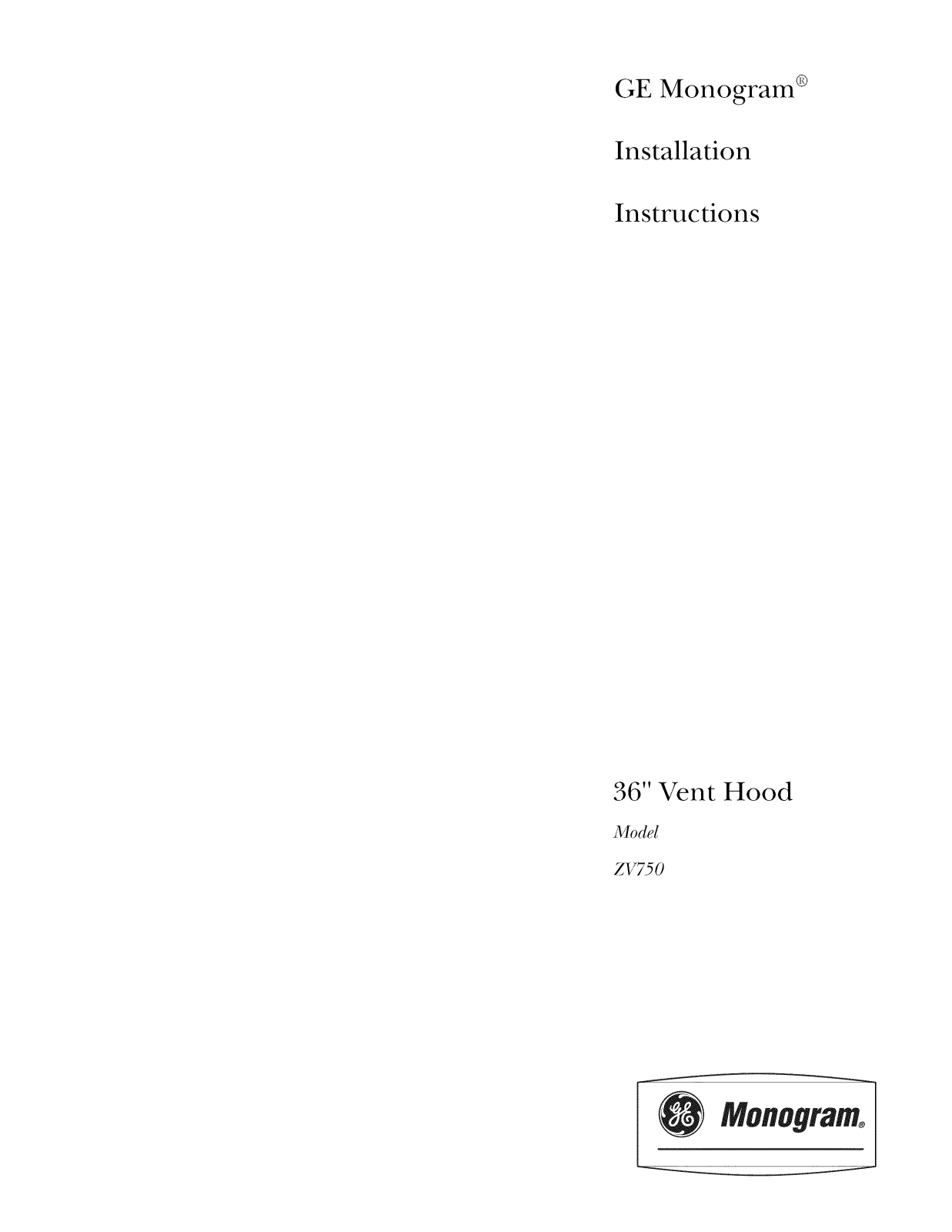GE ZV750SY2SS, ZV750SY3SS, ZV750SY4SS, ZV750SY5SS, ZV750SY6SS Installation Guide - ManualMachine.com