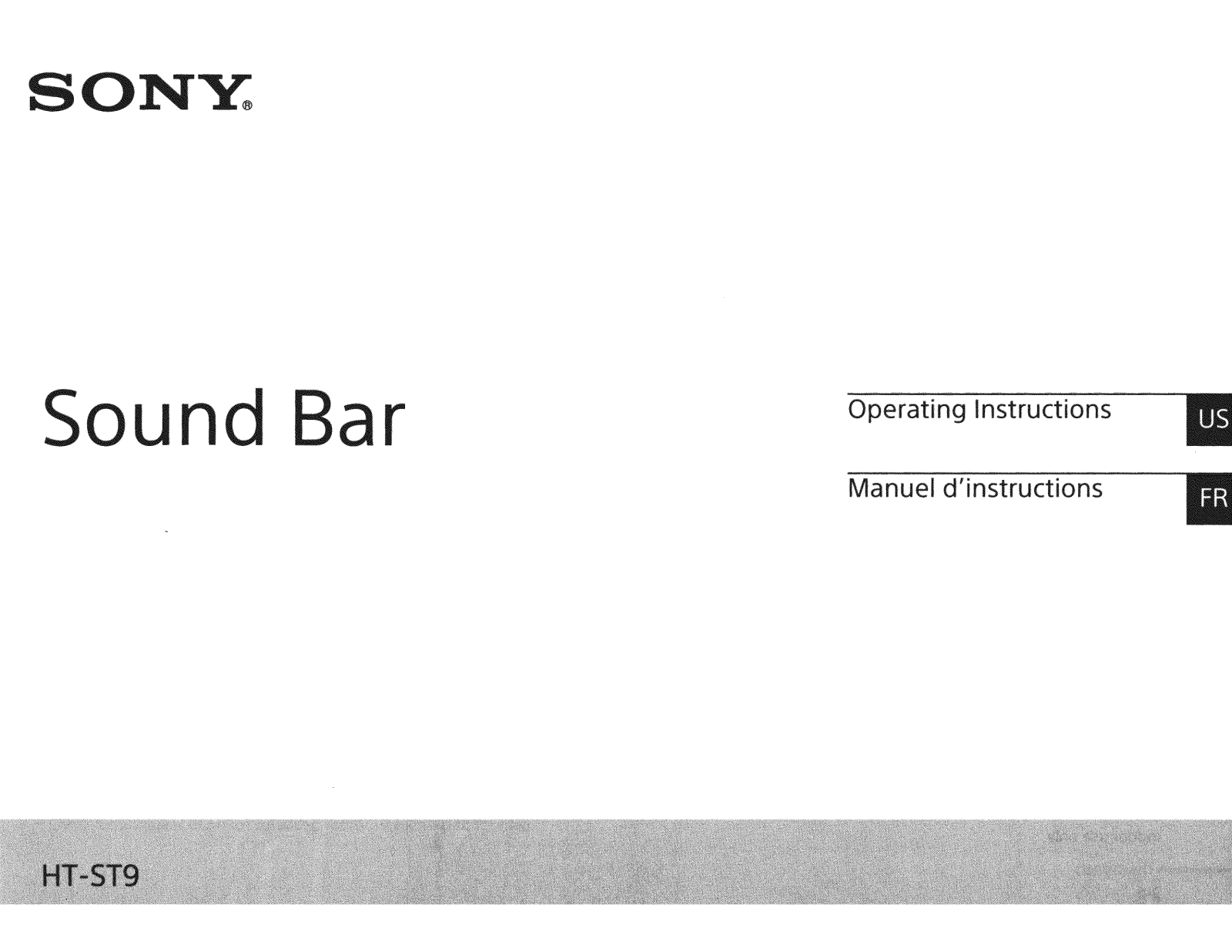 Sony HT-ST9 Owner’s Manual