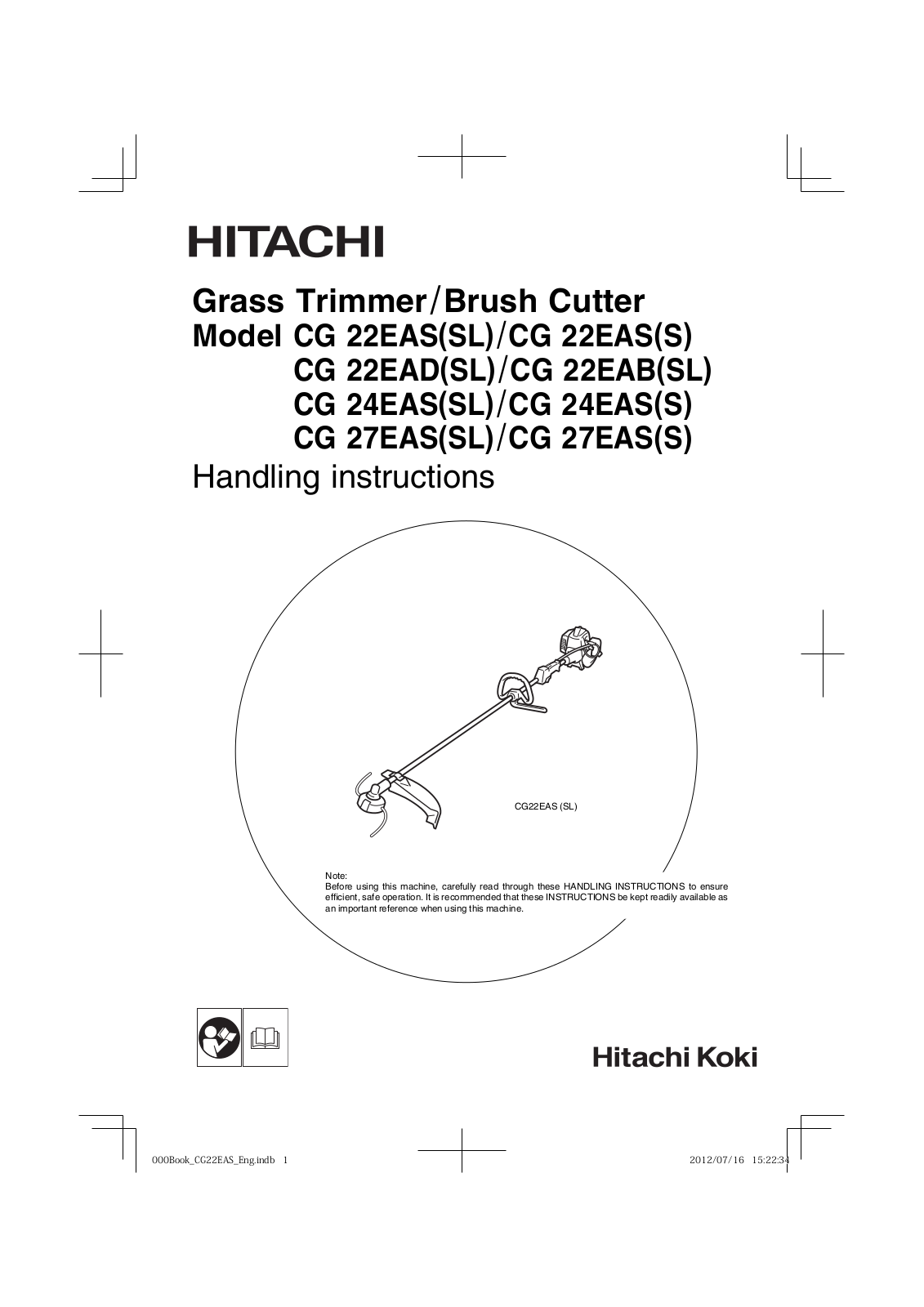 Hitachi CG 22EASS, CG 22EASSL, CG 27EASS, CG 24EASS, CG 22EADSL User Manual
