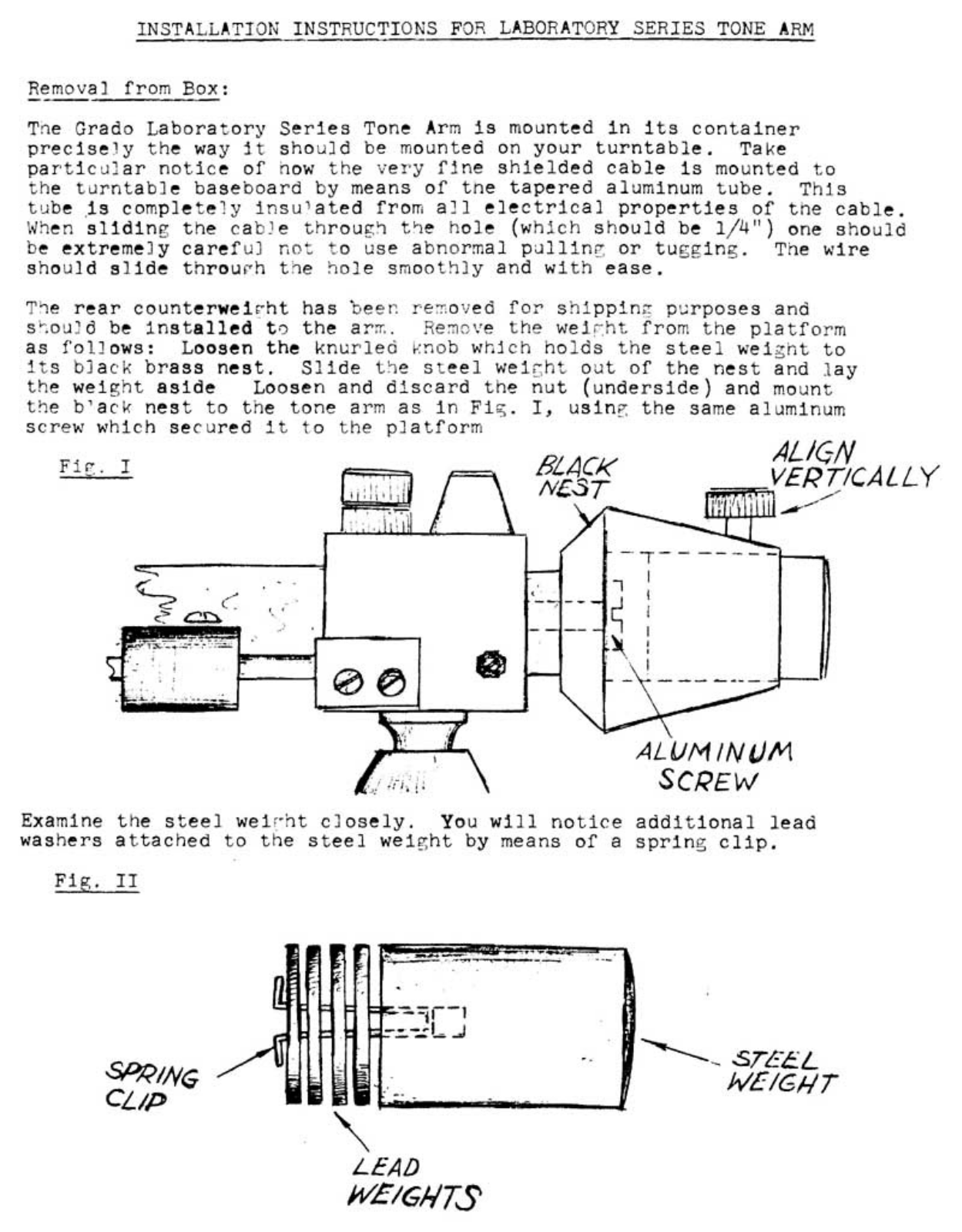 Grado Laboratory Owners manual