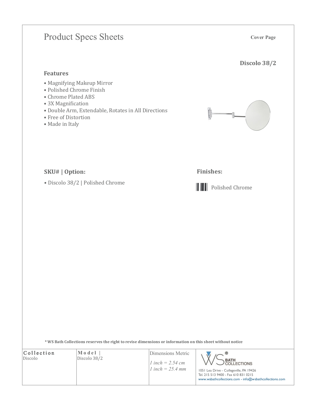 WS Bath Collections W001756920 Specifications - ManualMachine.com