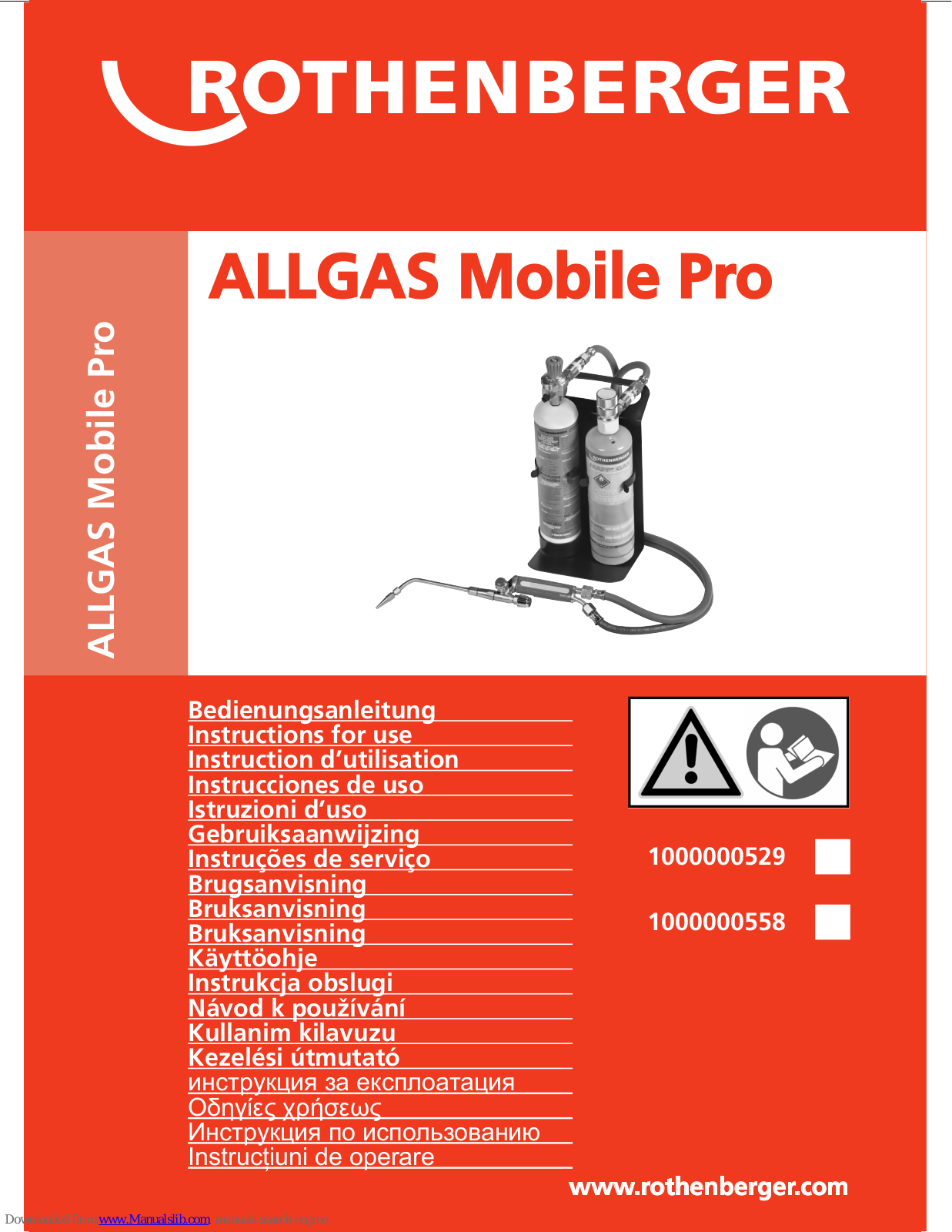 Rothenberger ALLGAS Mobile Pro Instructions For Use Manual