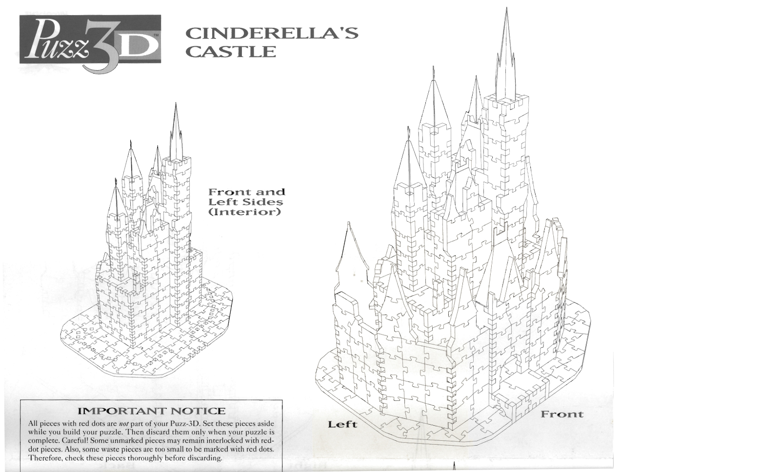 Hasbro PUZZ 3D CINDERELLAS CASTLE User Manual