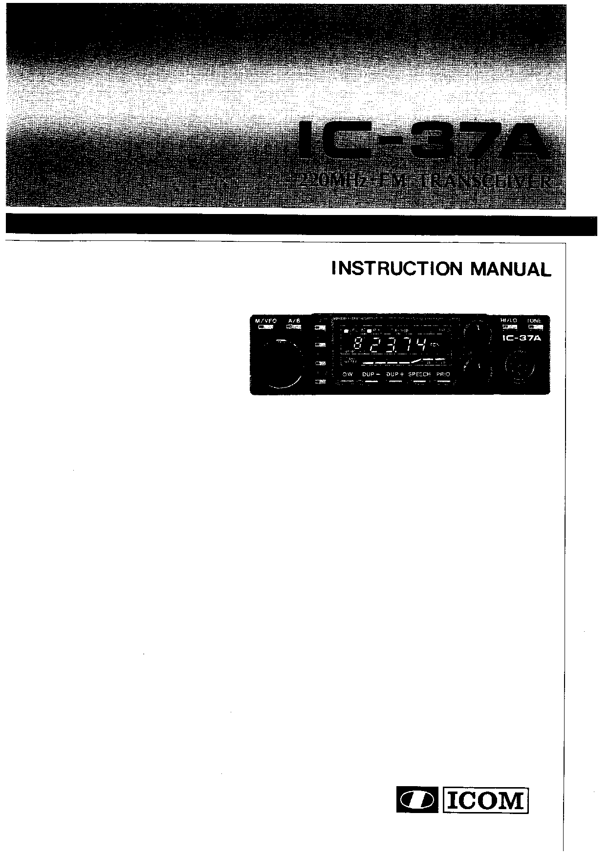 Icom IC-37A User Manual