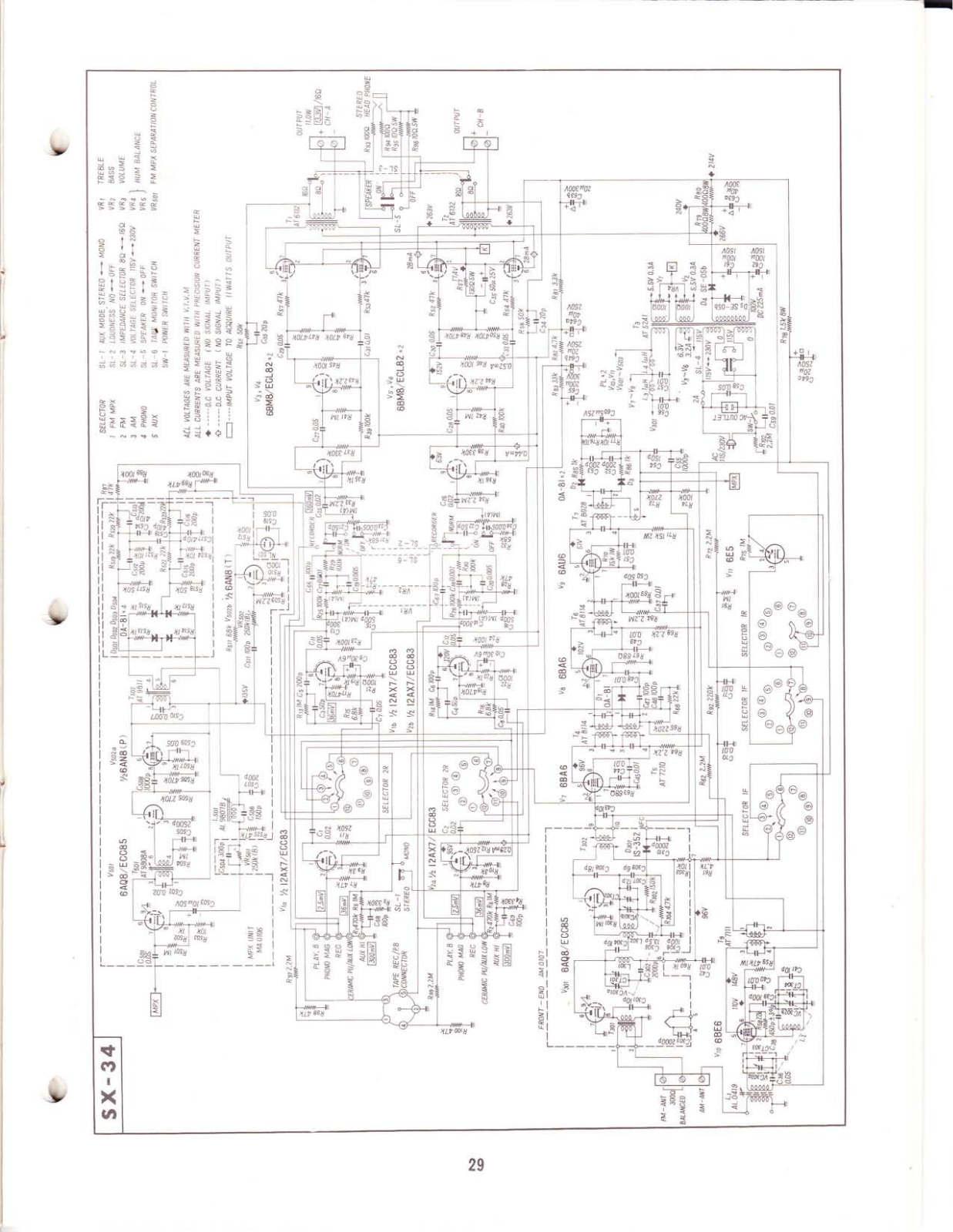 Pioneer SX-34 Schematic