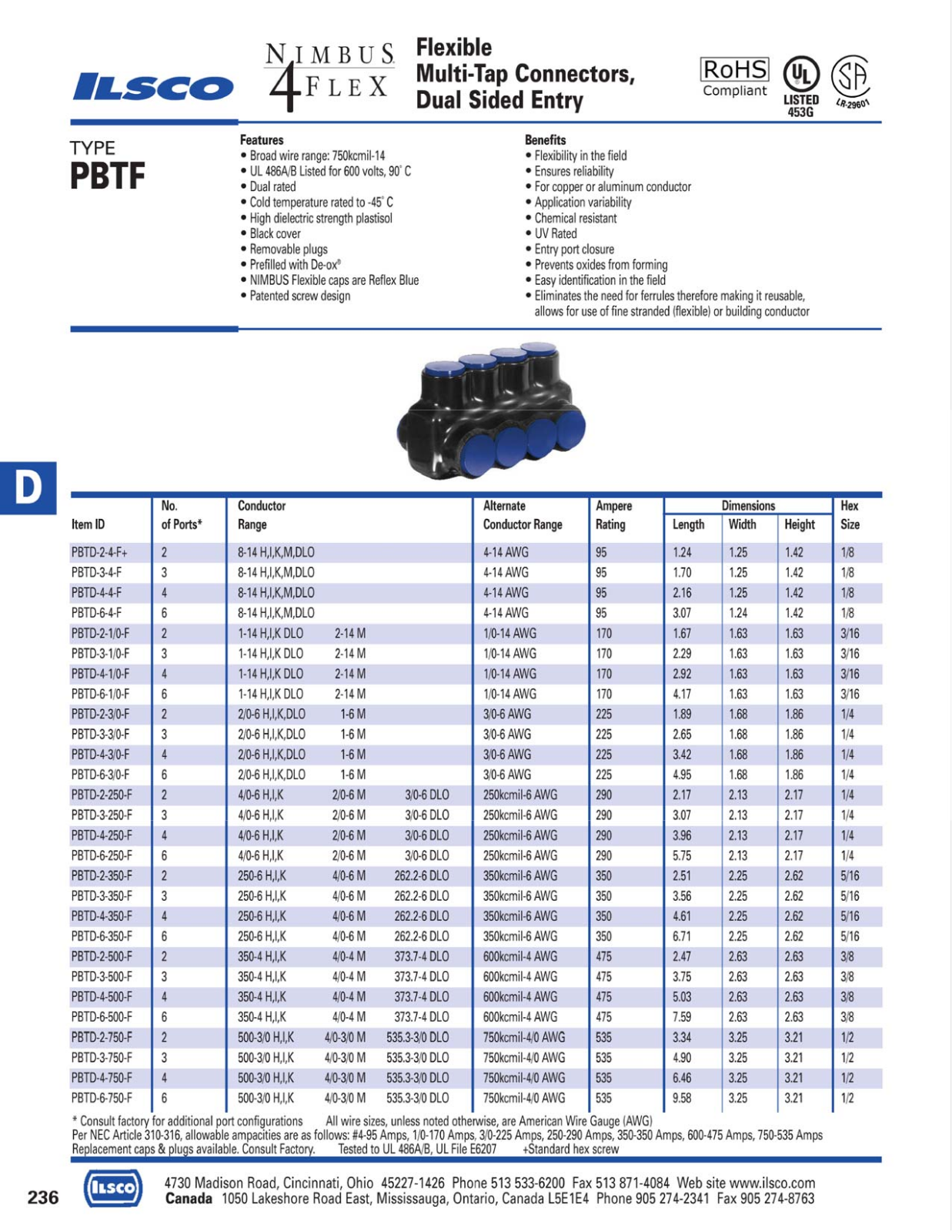 Ilsco Flexible Multi-Tap Connectors Catalog Page