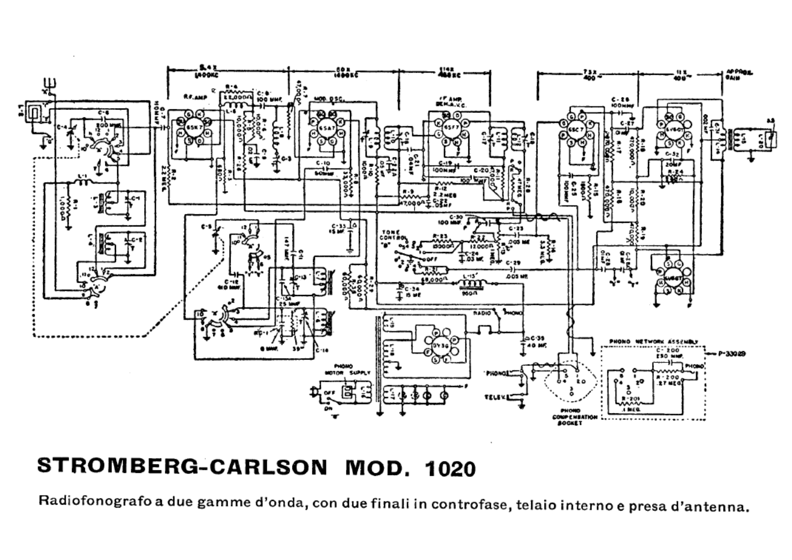 Stromberg Carlson 1020 schematic