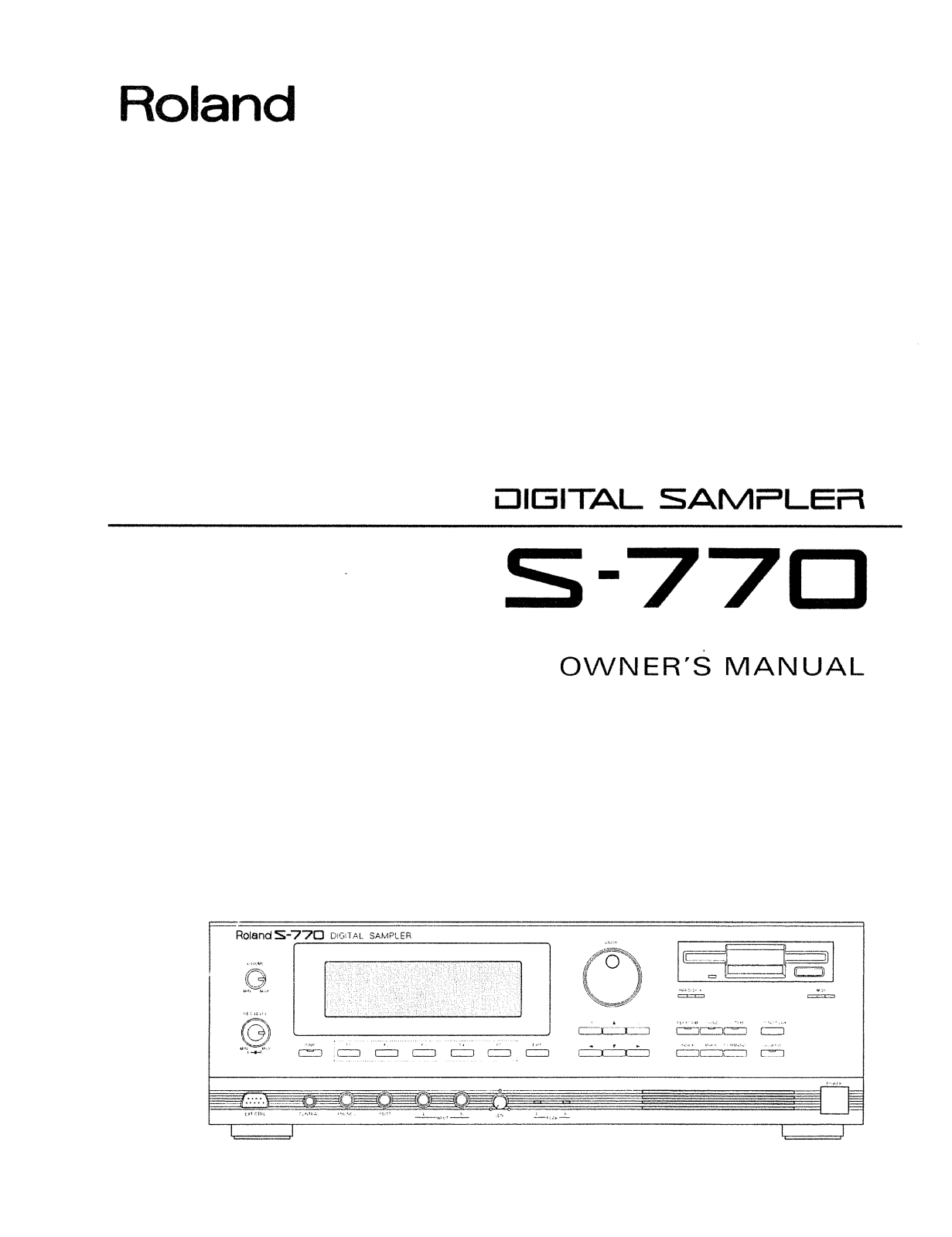 Roland S-770 User Manual