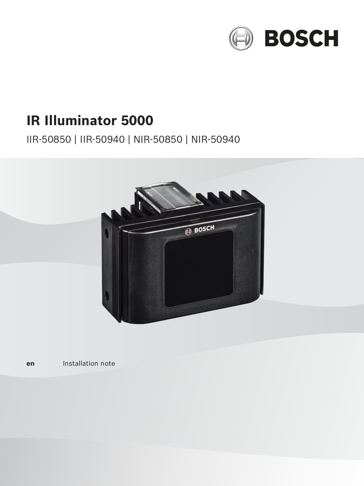 Bosch IIR-50850, 5000, IIR-50940, NIR-50850, NIR-50940 Installation Note