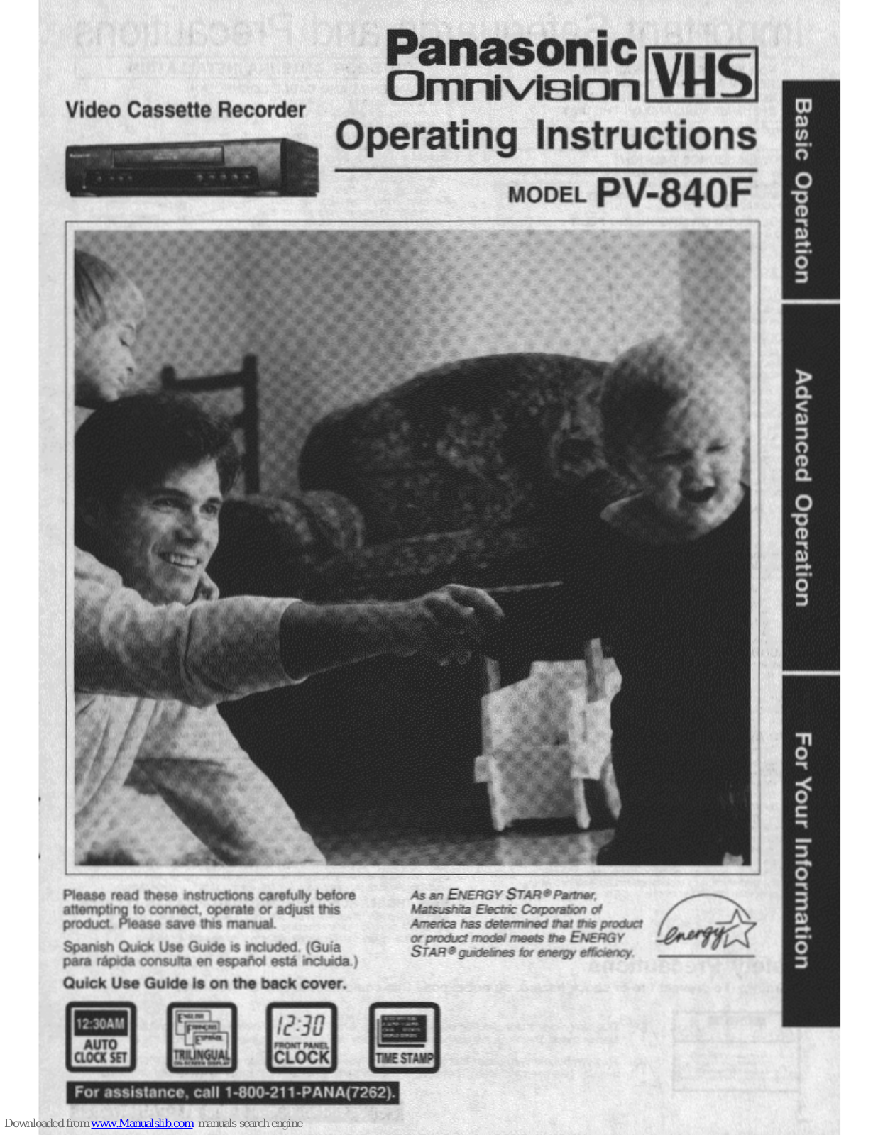 Panasonic Omnivision PV-840F Operating Instructions Manual