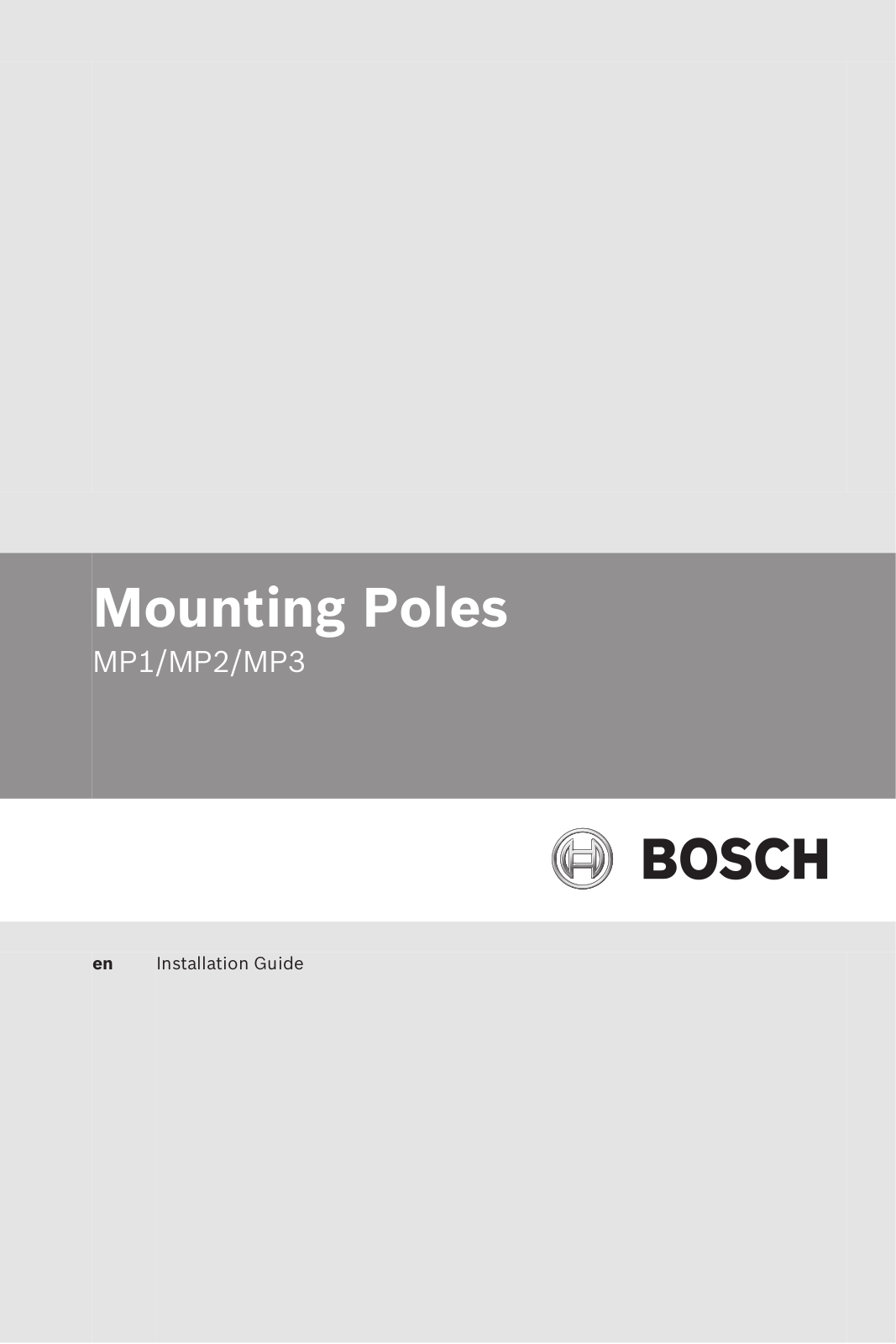 Bosch MP3, MP2, MP1 User Manual