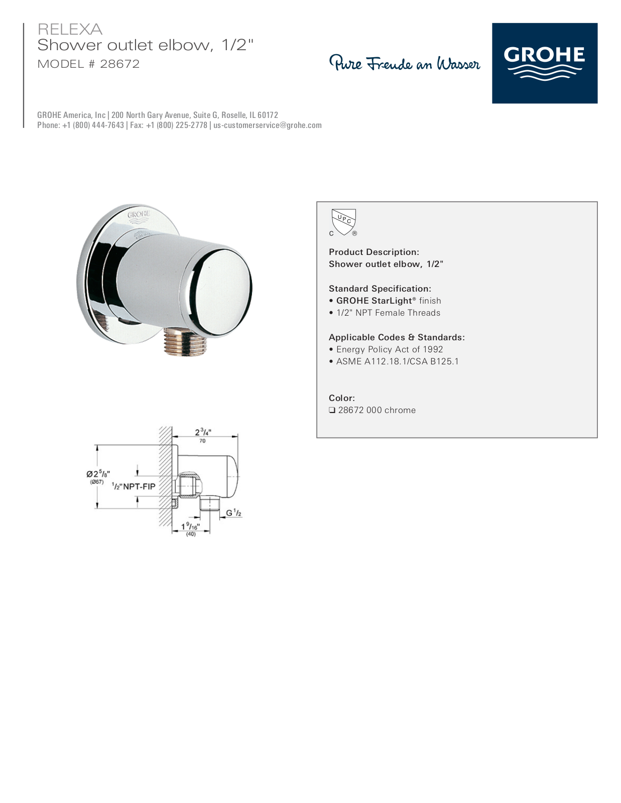 GROHE GRH1287 Specifications - ManualMachine.com
