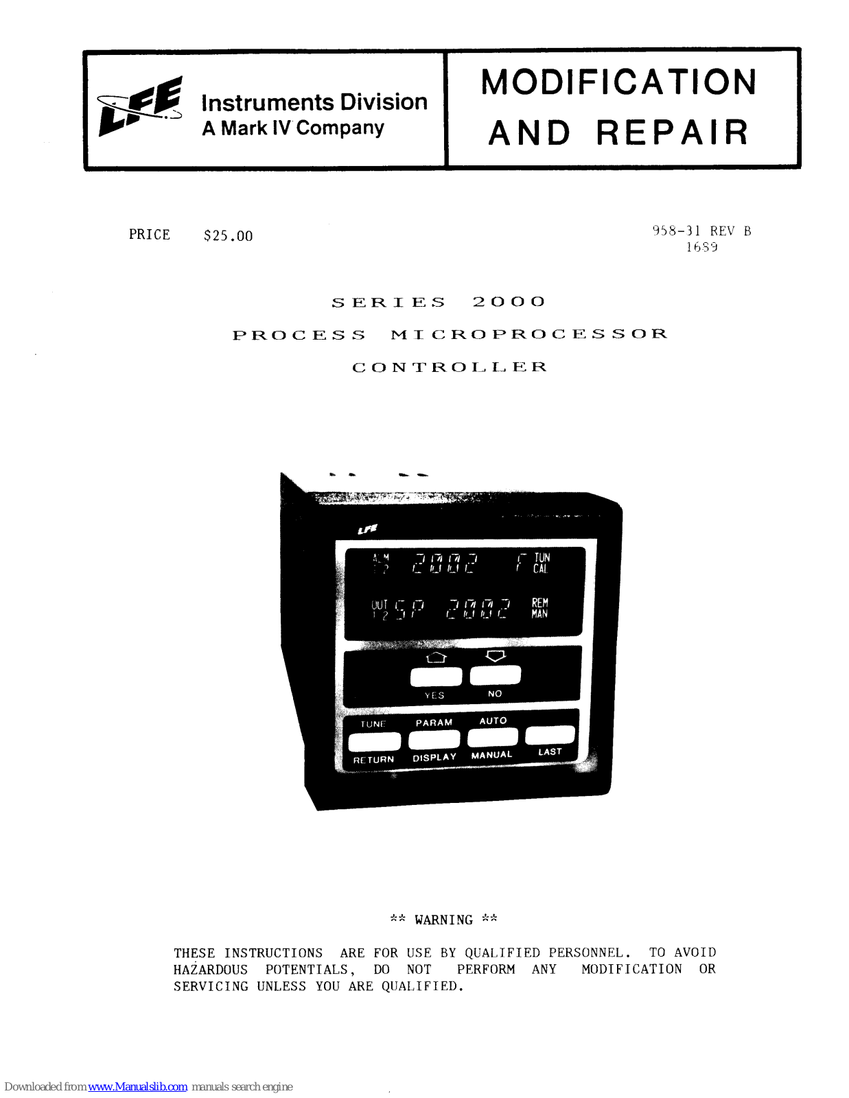 LFE 2000, 2002, 2003, 2001, 2004 Instructions Manual - ManualMachine.com