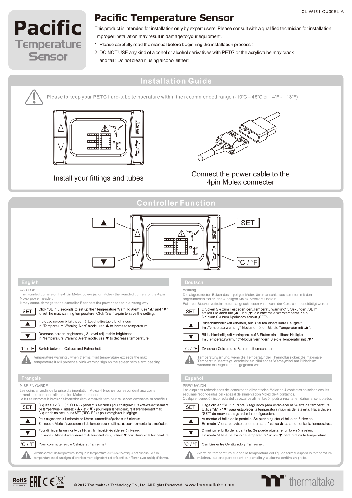 Thermaltake CL-W151-CU00BL-A User Manual