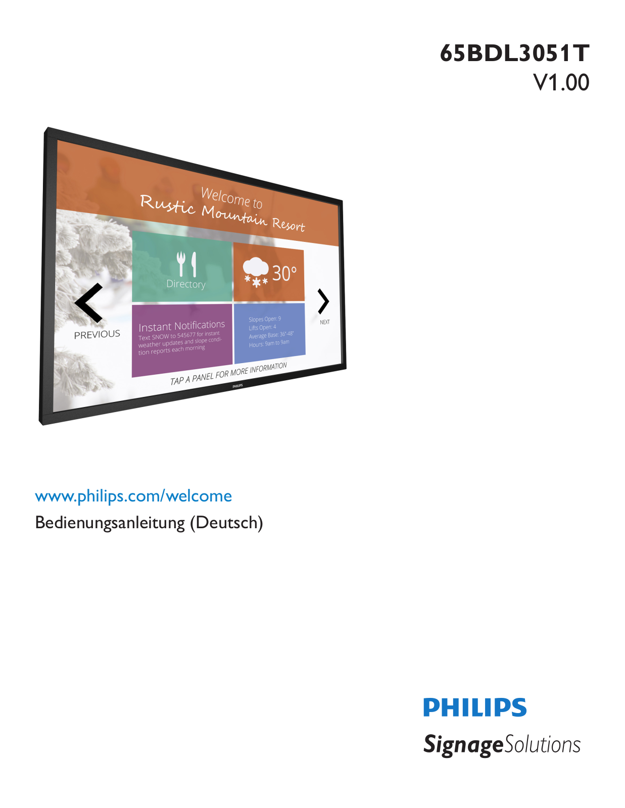Philips 65BDL3051T User Manual