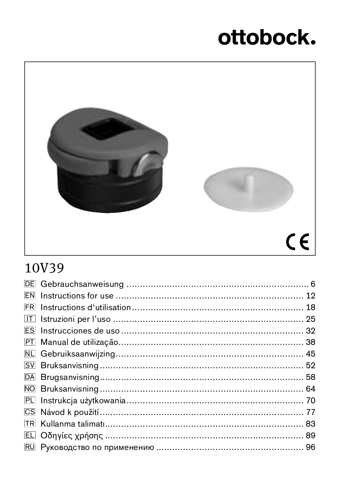 Otto Bock 10V39 Instruction Manual - ManualMachine.com