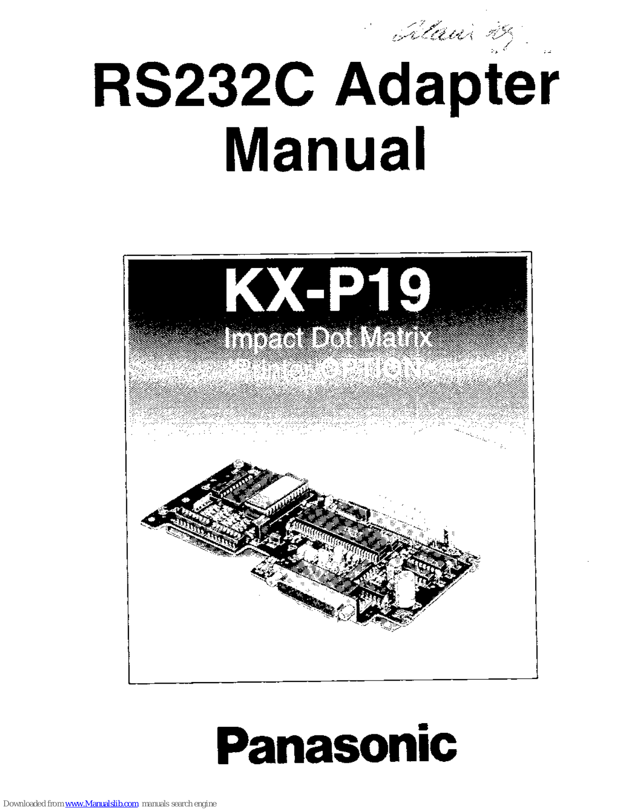 Panasonic KX-P19 User Manual