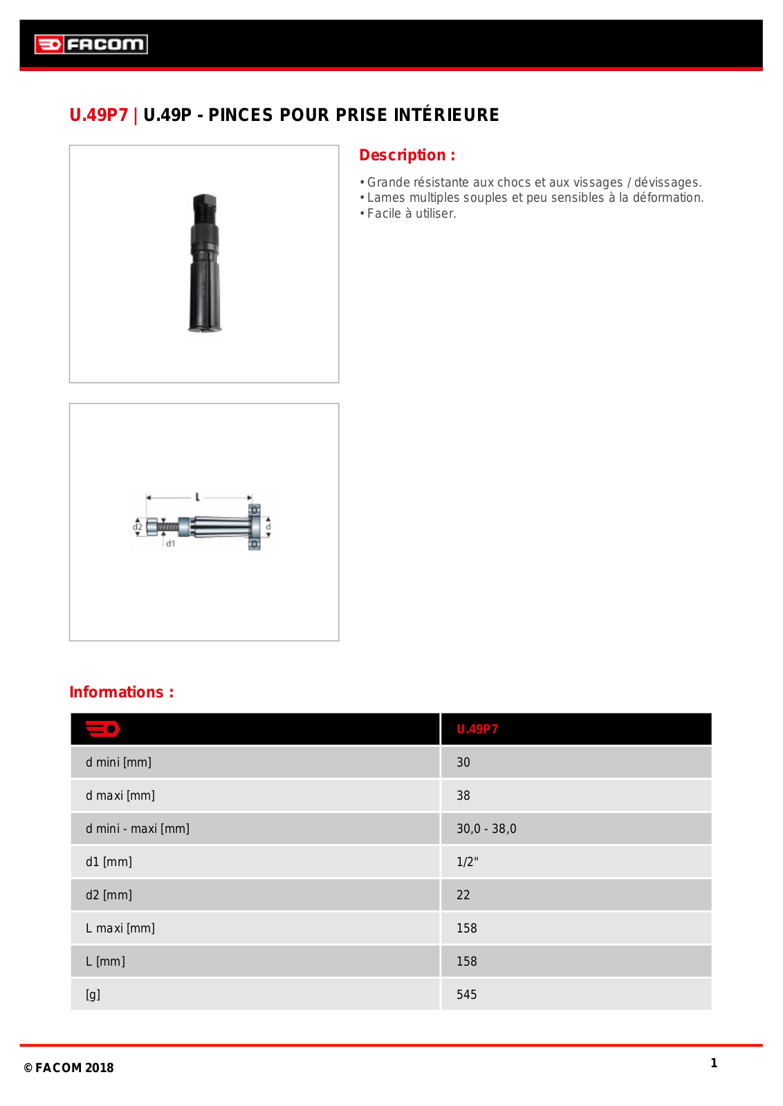 Facom U.49P7 Specification - ManualMachine.com