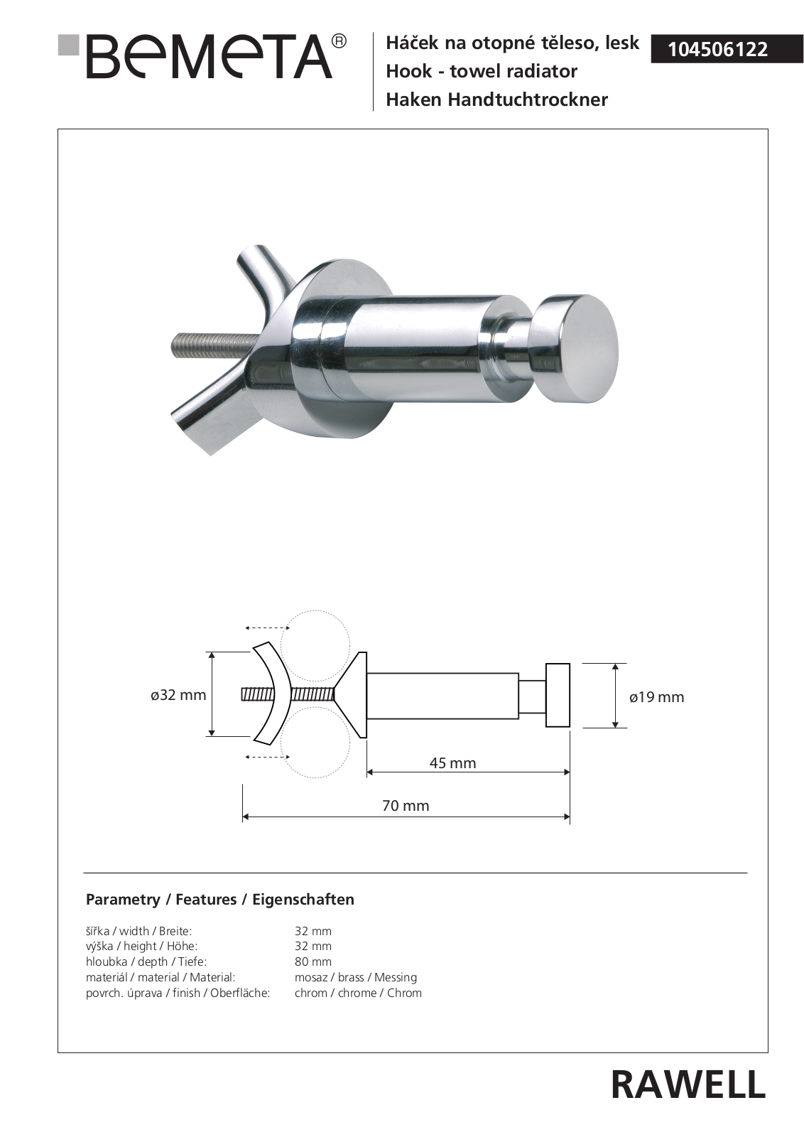 Bemeta Rawell 104506122 User guide