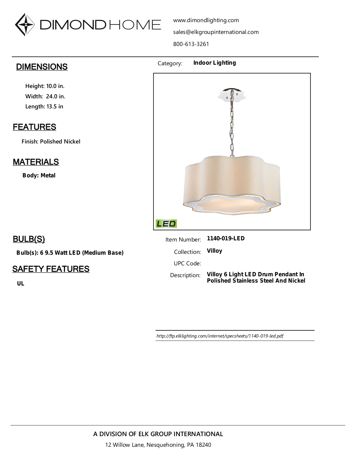 ELK Home 1140019LED User Manual