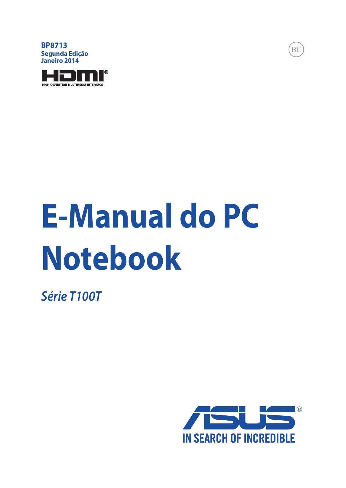 ASUS T100TA, BP8713 User Manual