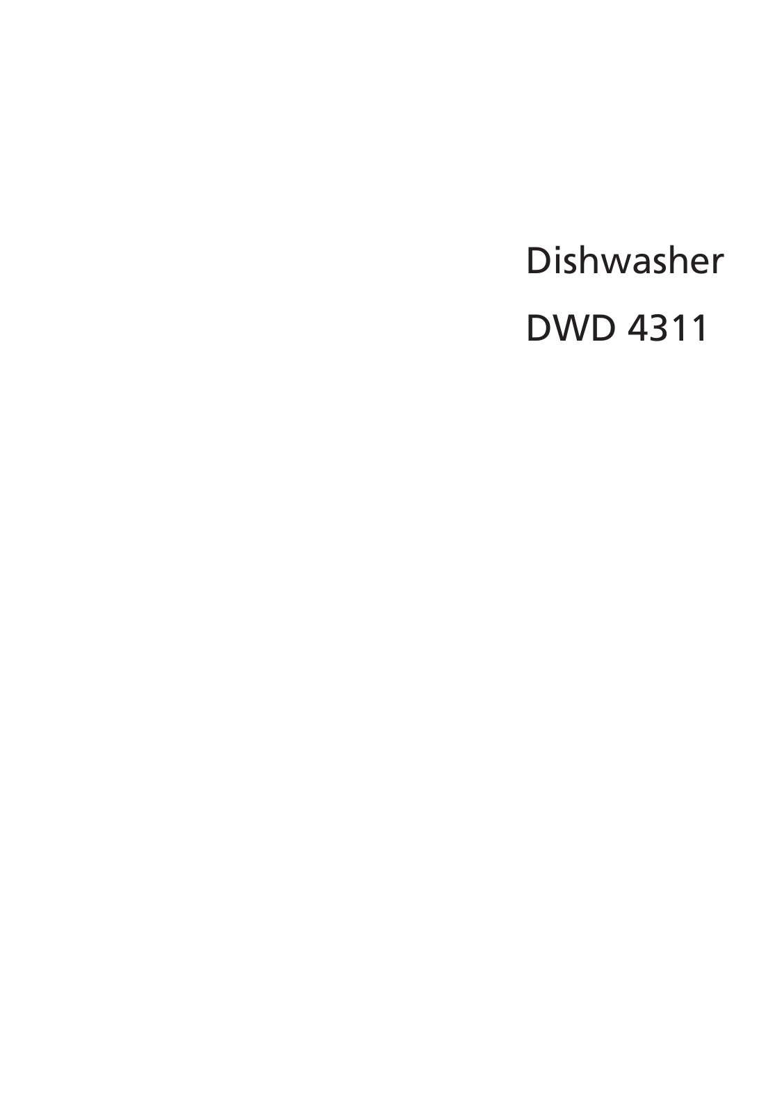 Beko DWD4311 User Manual