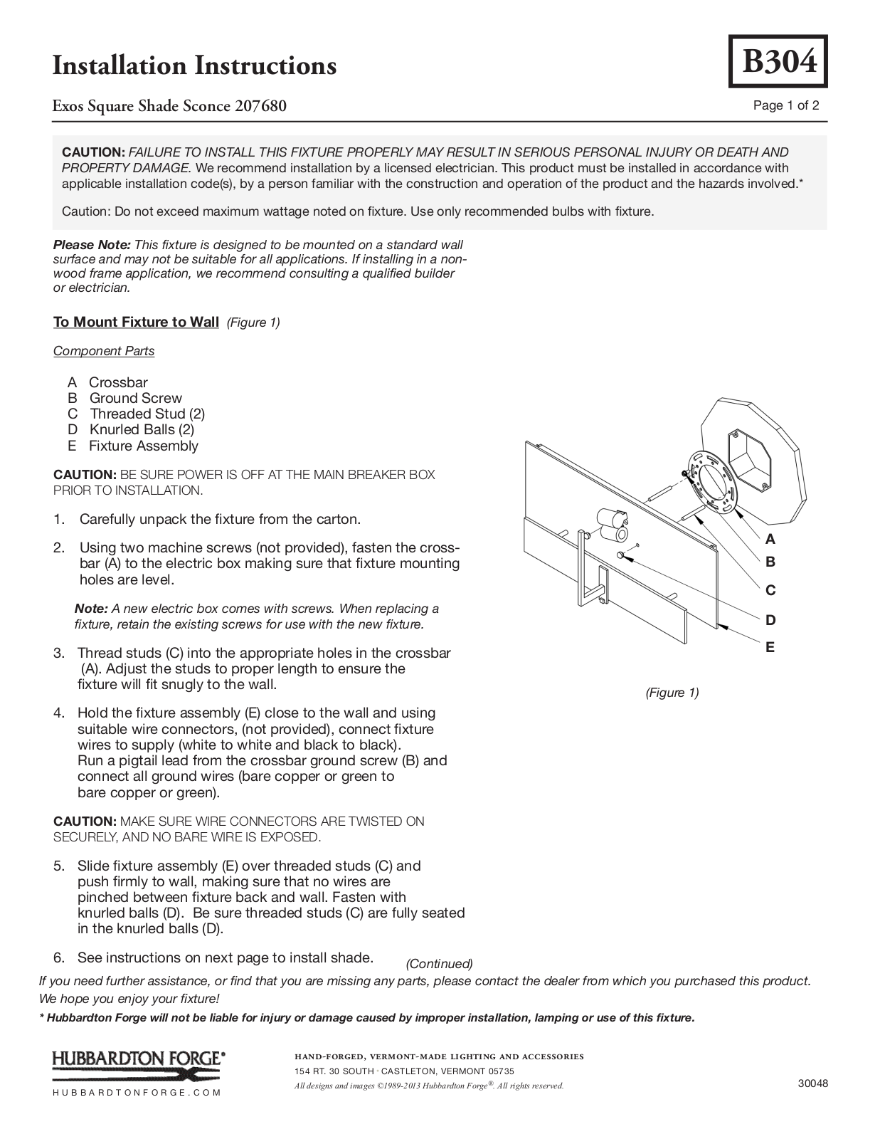 Hubbardton Forge 207680 User Manual