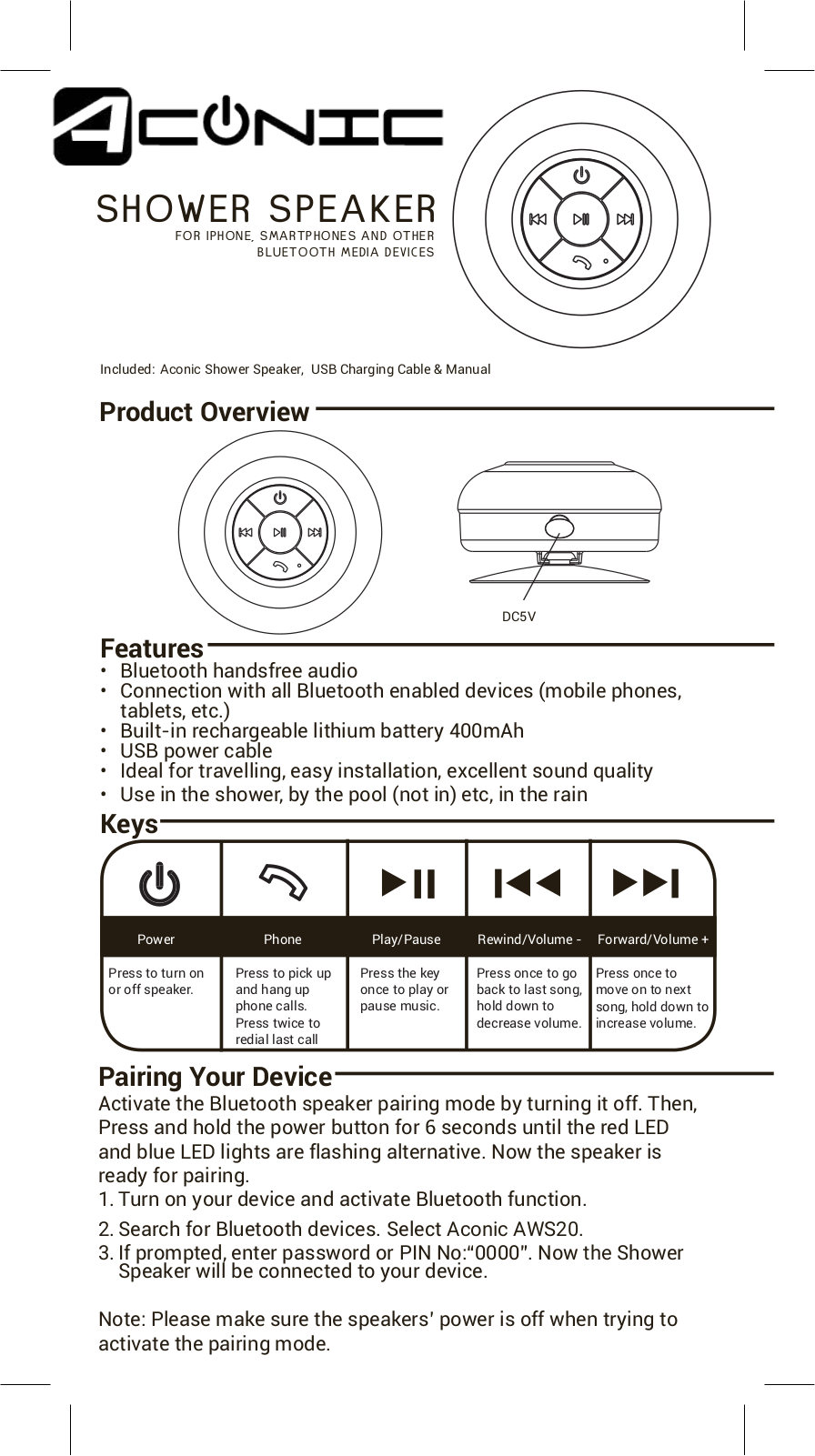 Aduro AC AWS20 User Manual