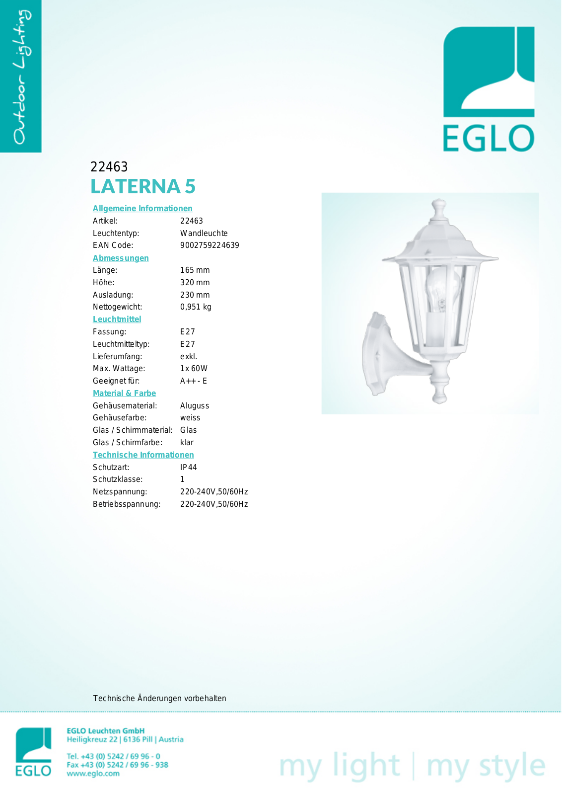 Eglo 22463 User Manual