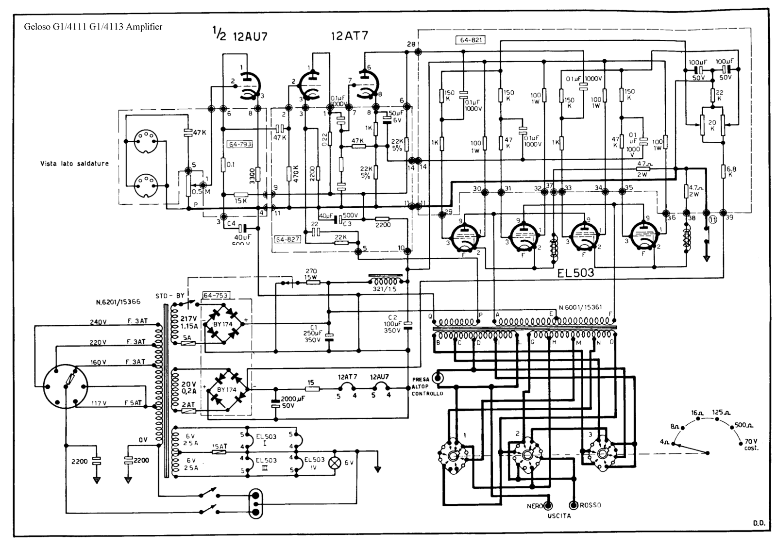 Geloso g1 4111, g1 4113 schematic