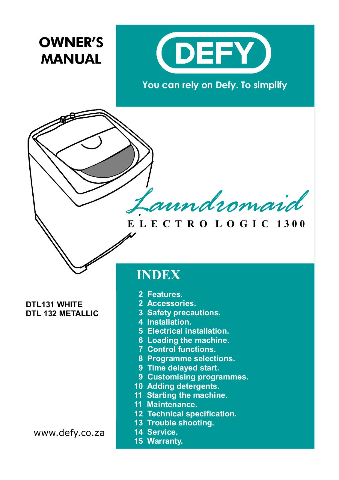 Defy DTL 131 User Manual