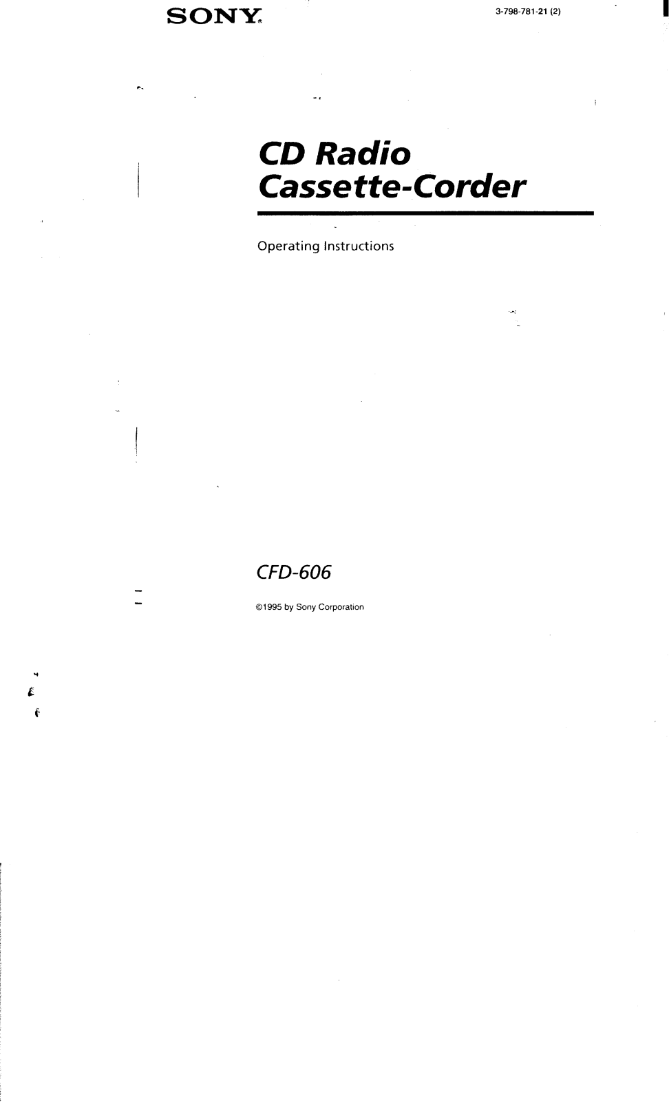 Sony CFD-606 User Manual