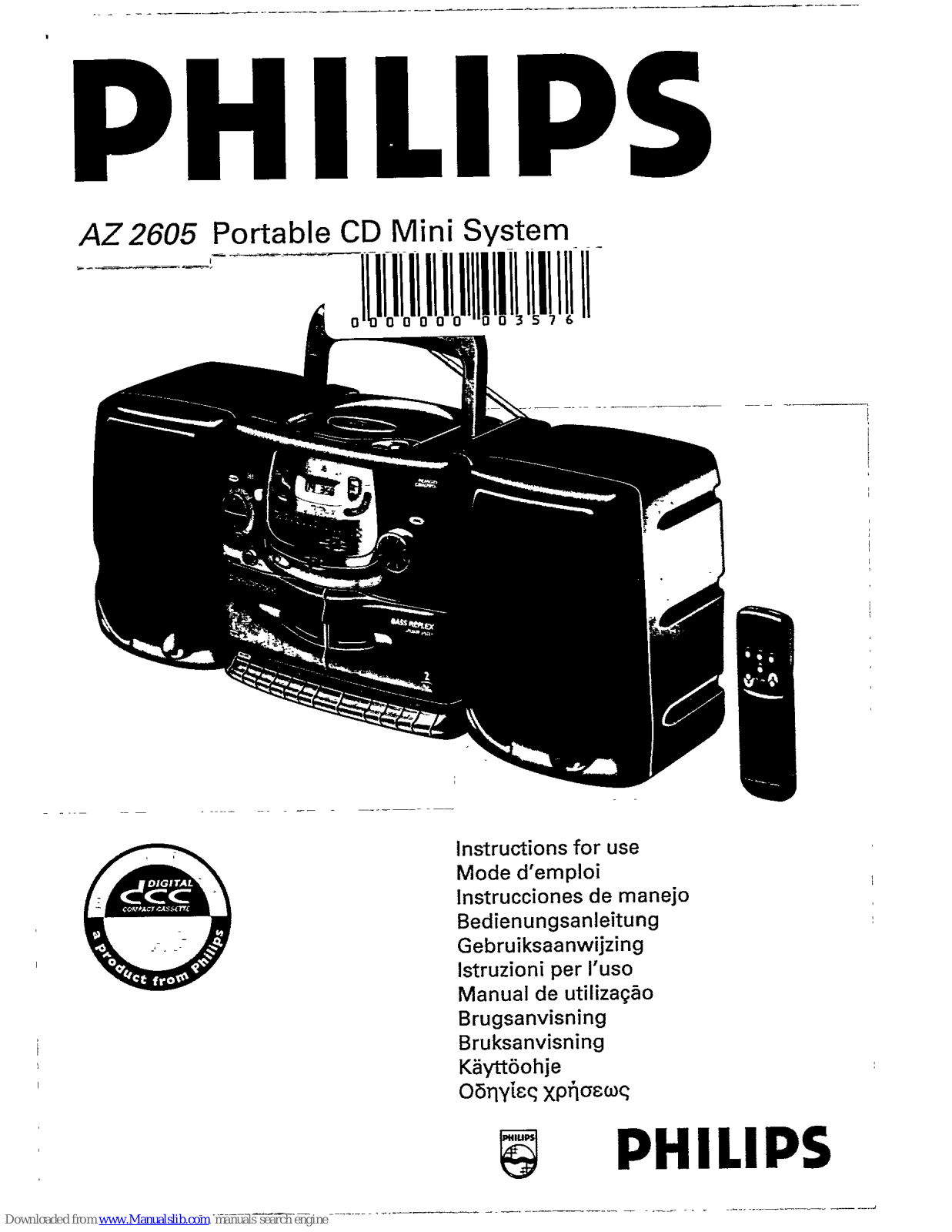 Magnavox AZ2605 Instructions For Use Manual