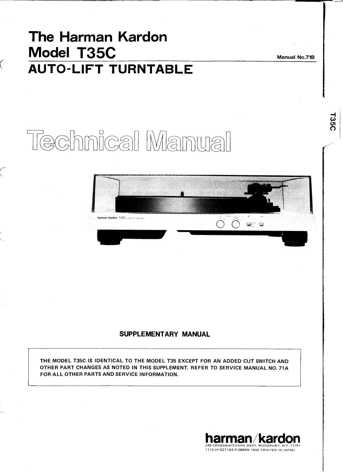 Harman Kardon T-35-C Service manual