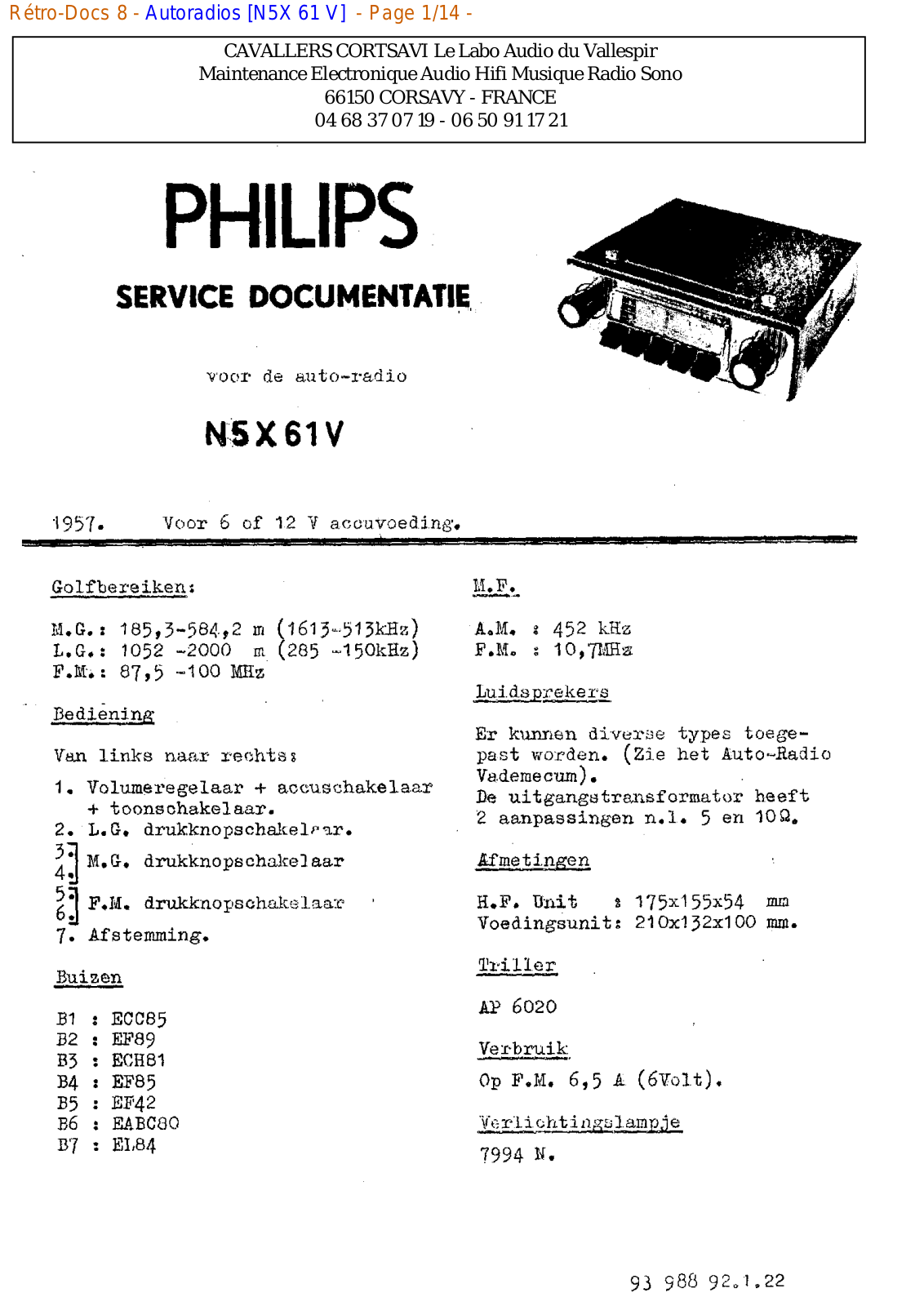 Philips n5x 61 v Datasheet - ManualMachine.com