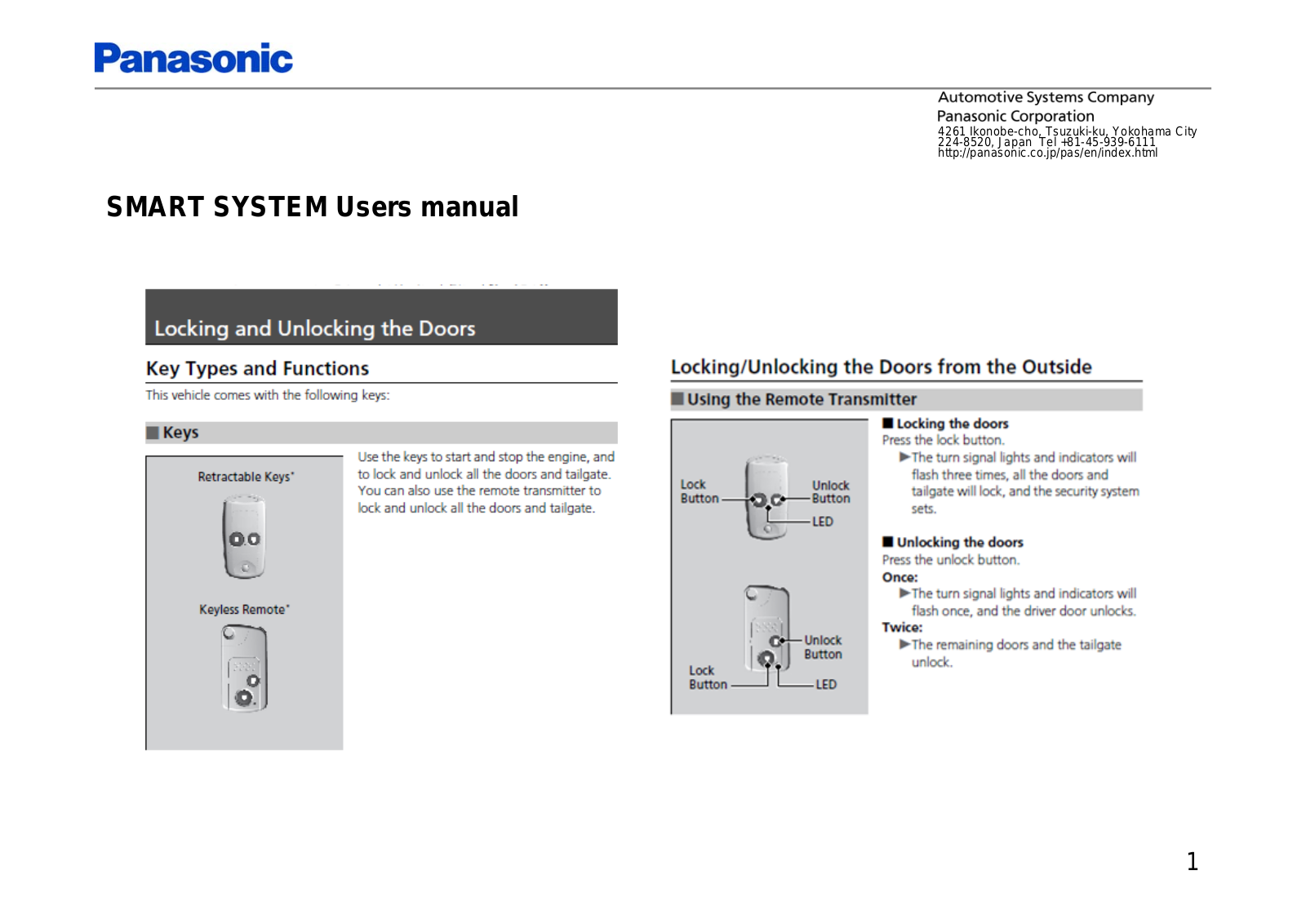 Panasonic 932HM1120CA User Manual