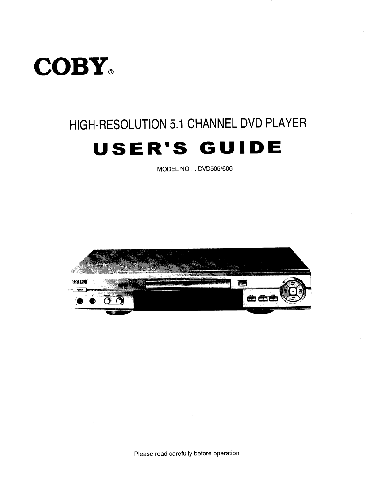 COBY electronic DVD505 User Manual