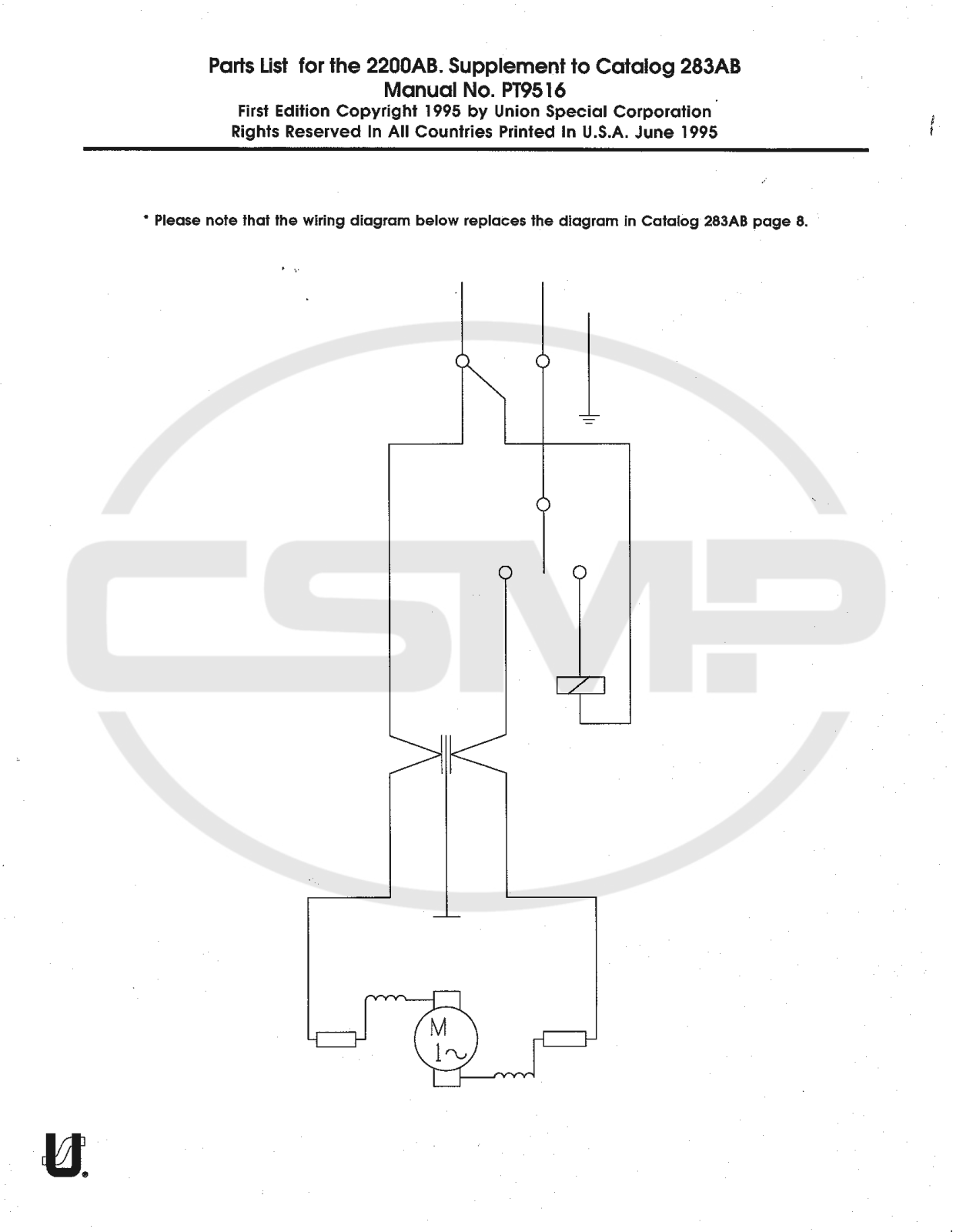 Union Special PT9516 Parts Book